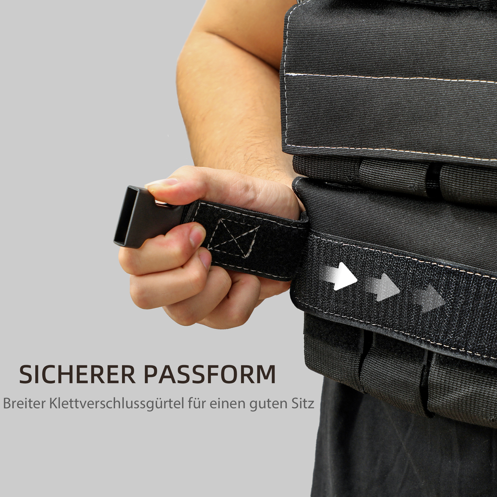 15 kg Anpassbare Gewichtsweste mit verstellbaren Gurten und reflektierenden Streifen, für Männer und Frauen