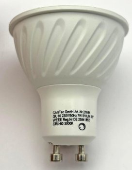 LED Strahler GU10 "H60 COB Dimmbar" / 3000k, 510lm, 230V/7W, warmweiß