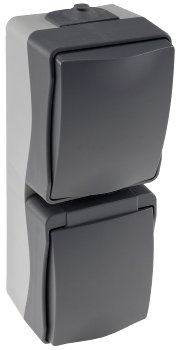 NUQUI Feuchtraum Schalter & Steckdose / IP54, Aufputz, 250V~/ 10A/16A, Vertikal