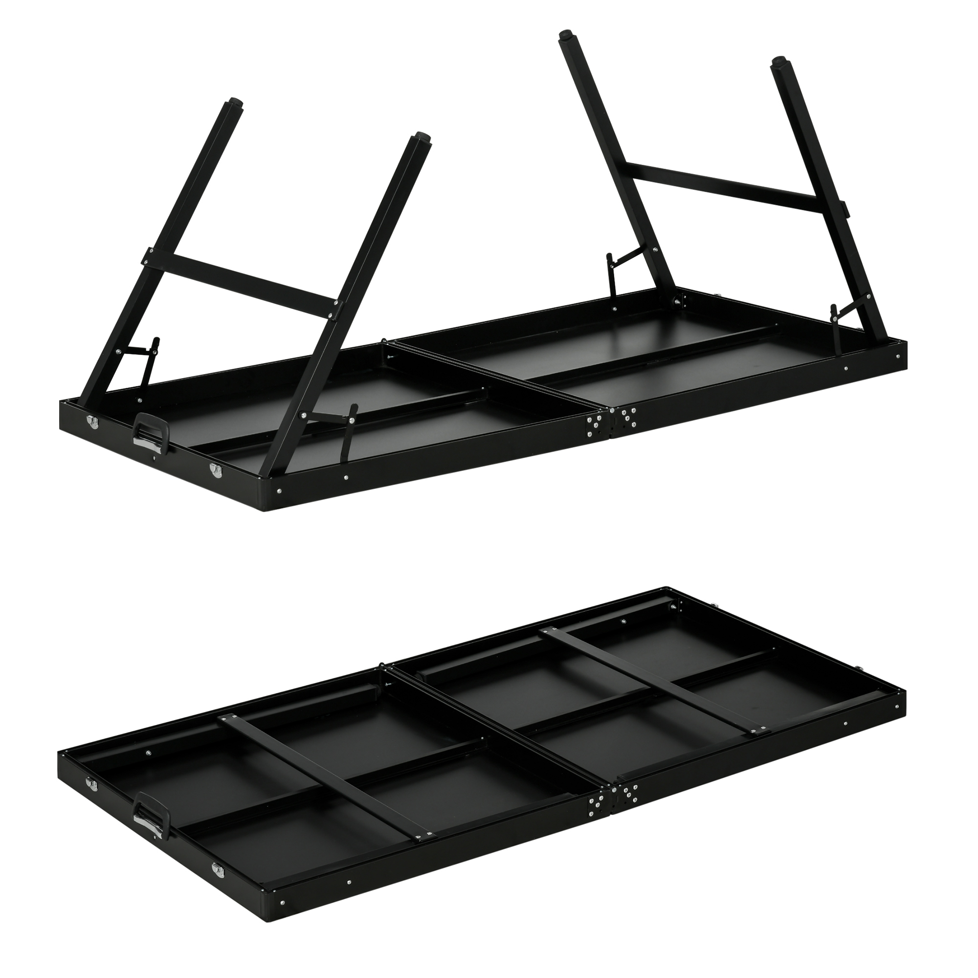 Tischtennisset, faltbar, Schloss und Griff, Aluminiumrahmen, 152x76x72 cm, Schwarz