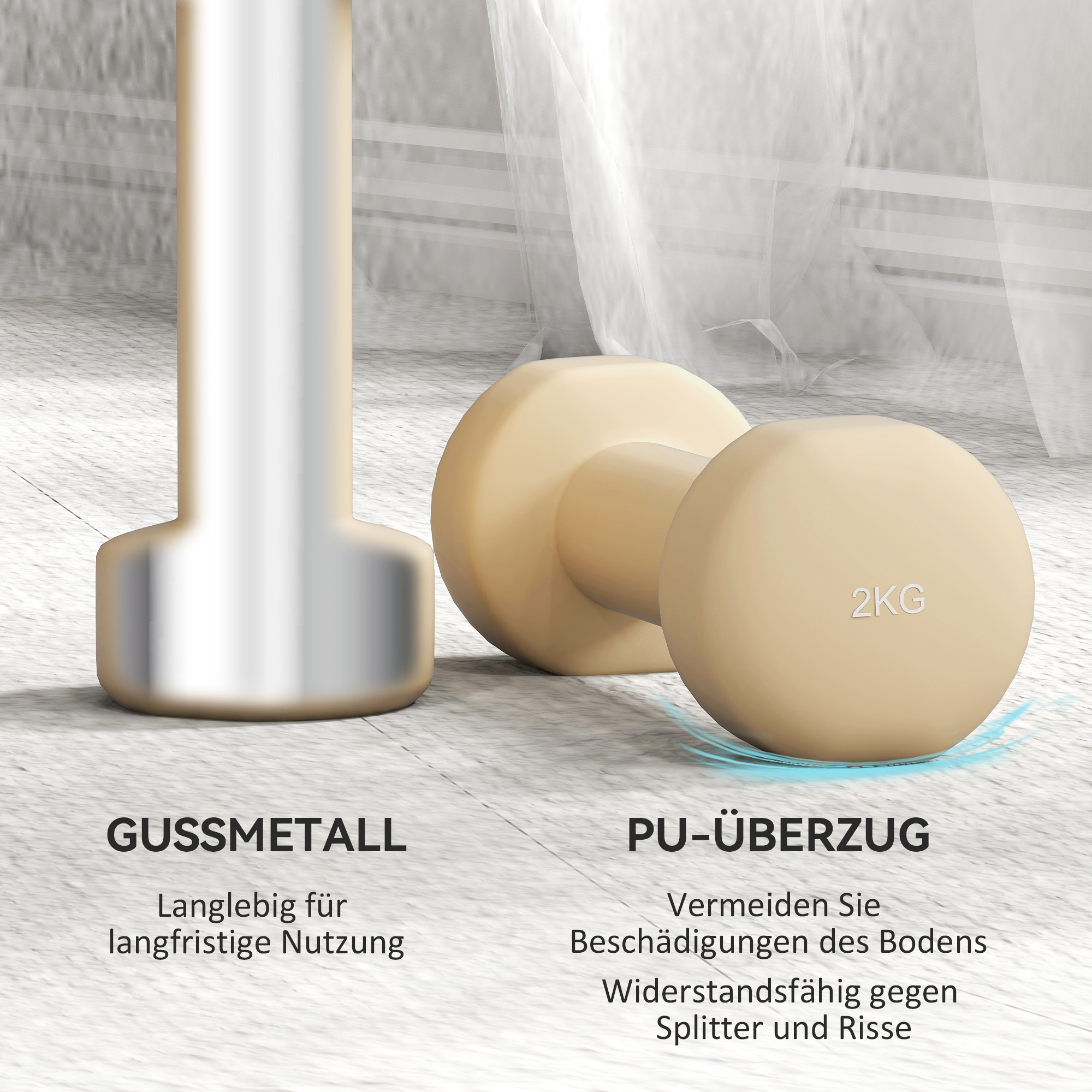 Hantelset 4 Paar 0,5kg-10kg Hanteln mit Koffer, Hantel-Set aus Gusseisen, Hexagon