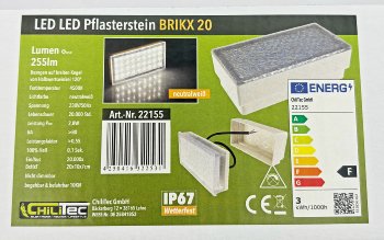 LED Pflasterstein "BRIKX 20" neutralweiß / 20x10x7cm, 255lm, IP67, 230V