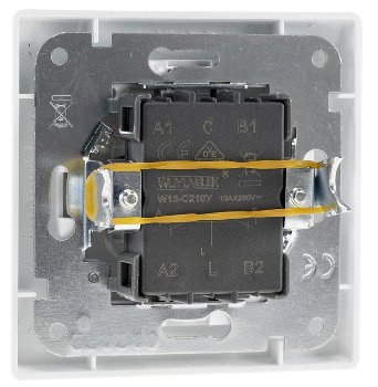 DELPHI Serien-Schalter 2-fach, 250V~/ 10A, inkl. Rahmen, UP, weiß