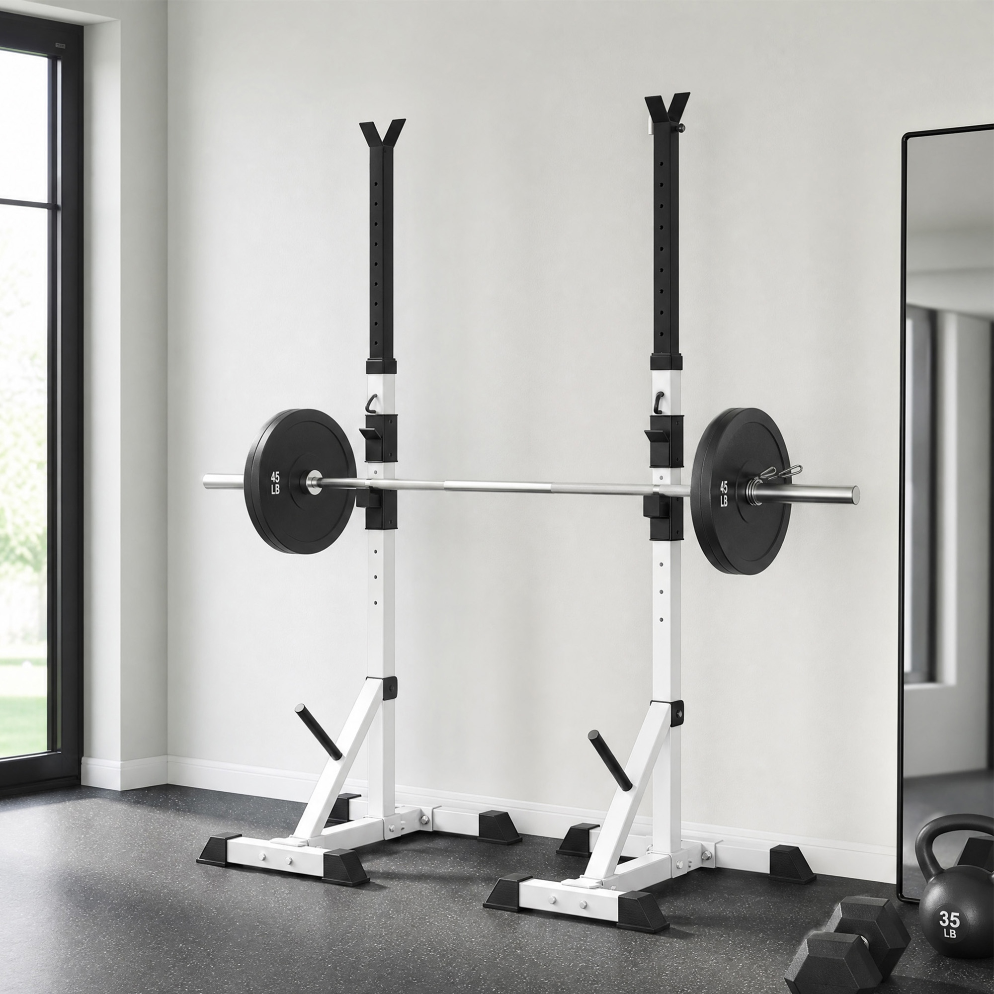 2er Set Hantelständer 3 Ebenen Höhenverstellbar Hantelablage aus Stahl bis 200 kg belastbar Silber+Schwarz