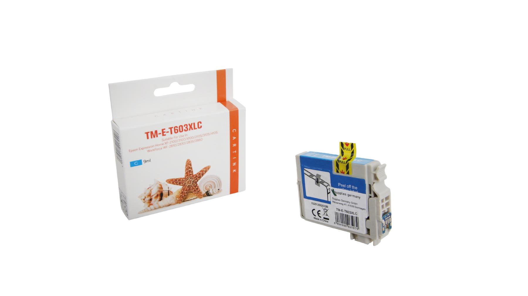 T603XLC alternativ Seestern Tinte cyan für Epson / C13T03A24010 / 9ml / 350 Seiten