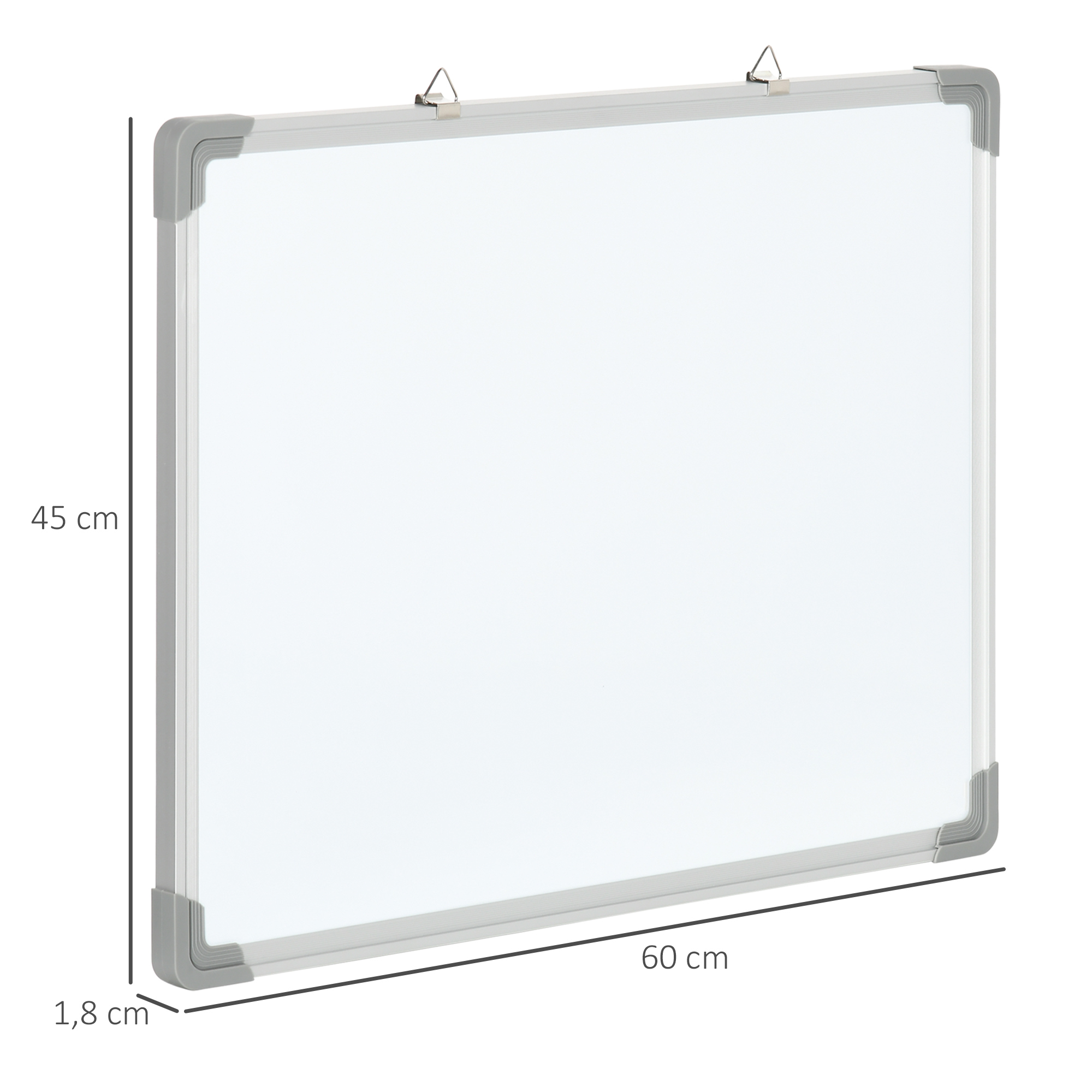 Whiteboard Magnettafel, leicht abwischbar, mit 4 Markern, 10 Magneten, 1 Radierer, 60 x 1,8 x 45cm