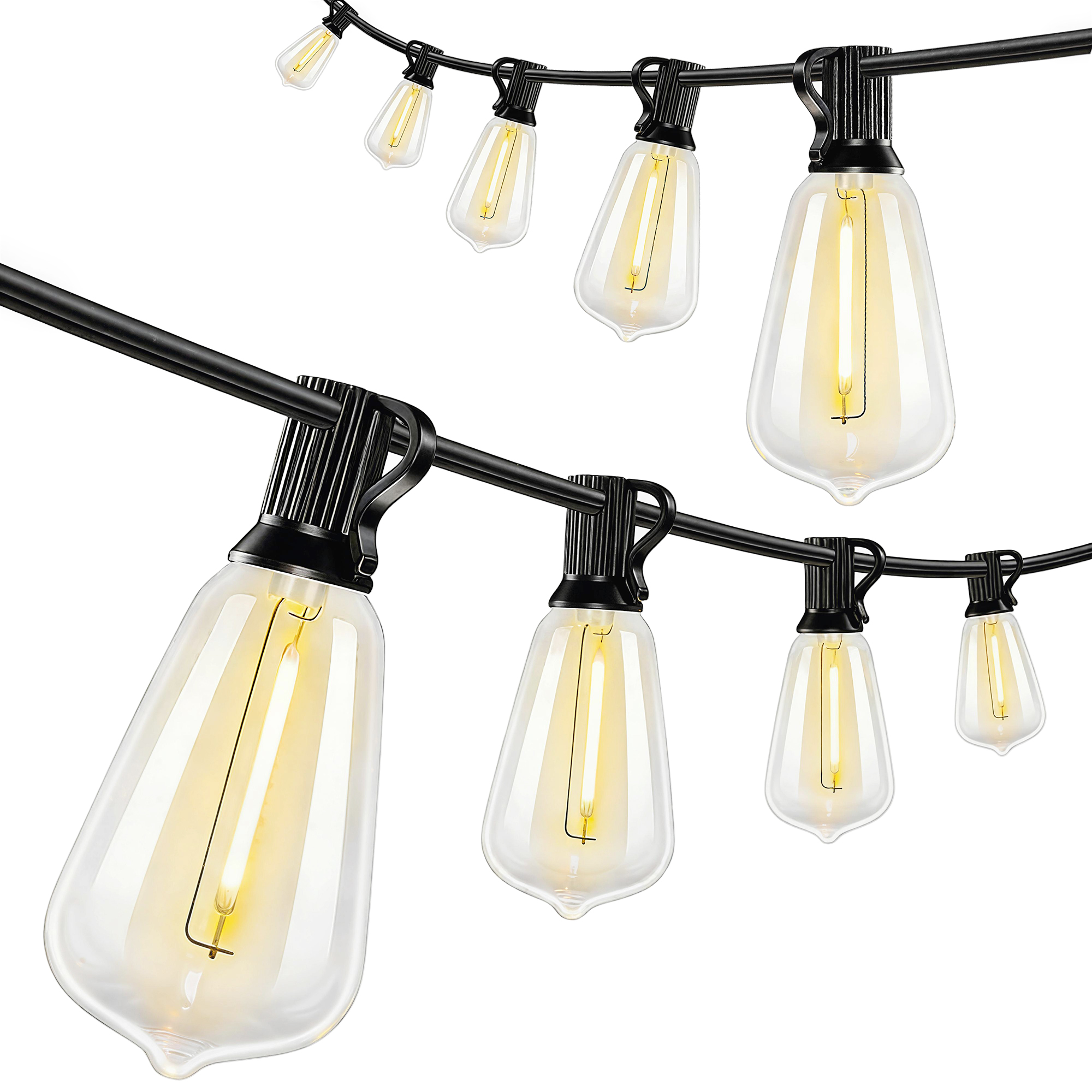 50 LED Vorhanglichter, 18 m verbindbare Lichterkette, IP44 spritzwassergeschützt, Innen- und Außendekoration
