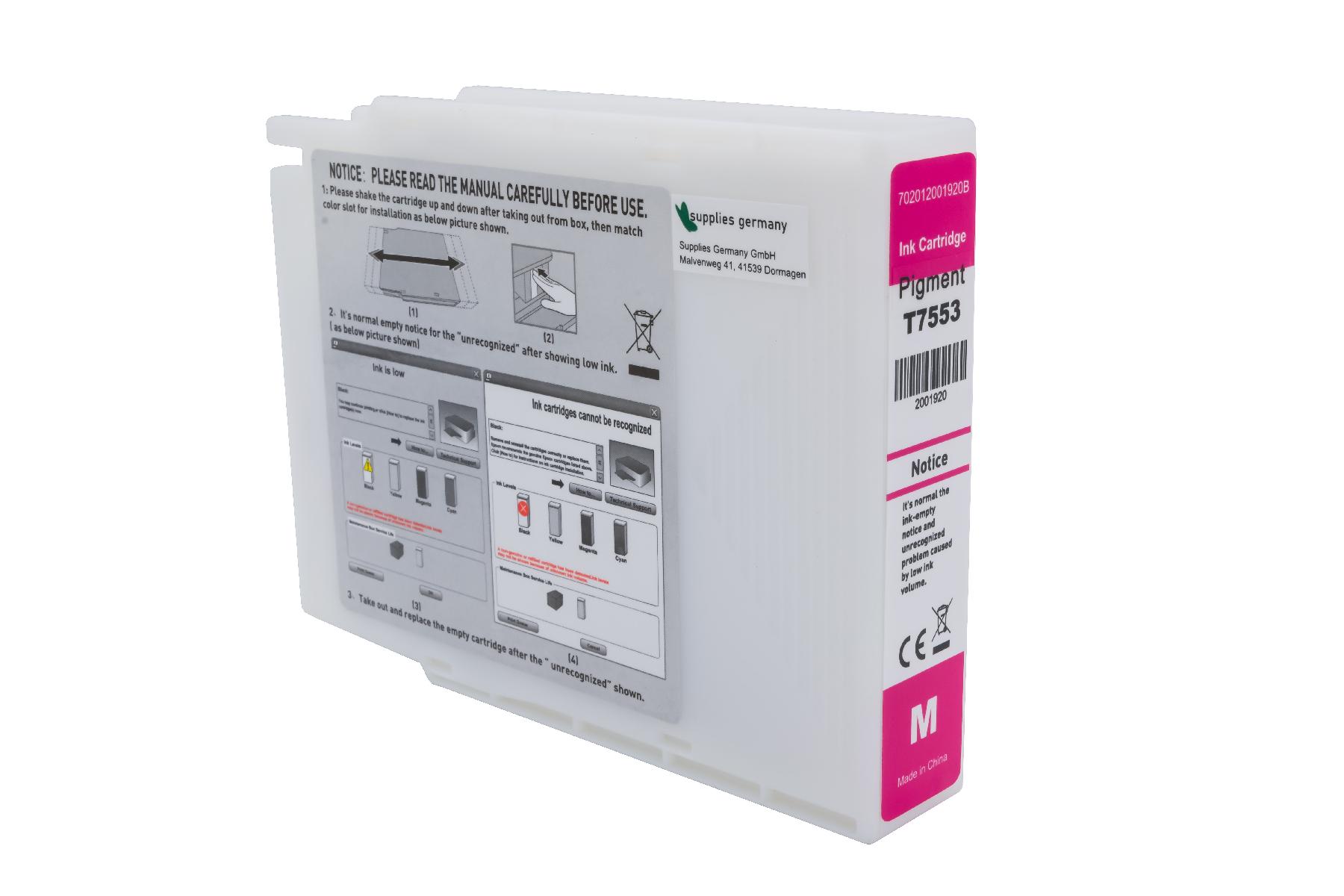 T7553 alternativ Tinte magenta für Epson / C13T755340 / 39ml