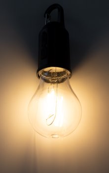 LED Glühlampe mit Akku "CT-KL3", dimmbar, mit Haken / Karabiner, 3000k / Warmweiß