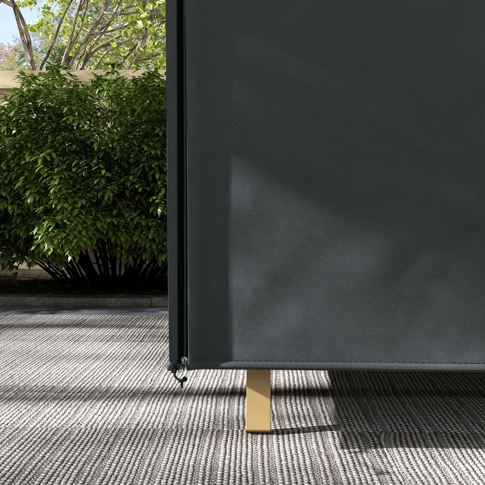 Abdeckung für Hollywoodschaukel, wasserdicht, Polyester, 220x125x172cm, Schwarz