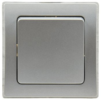DELPHI Taster / 0-250V~/ 10A, inkl. Rahmen, UP, silber