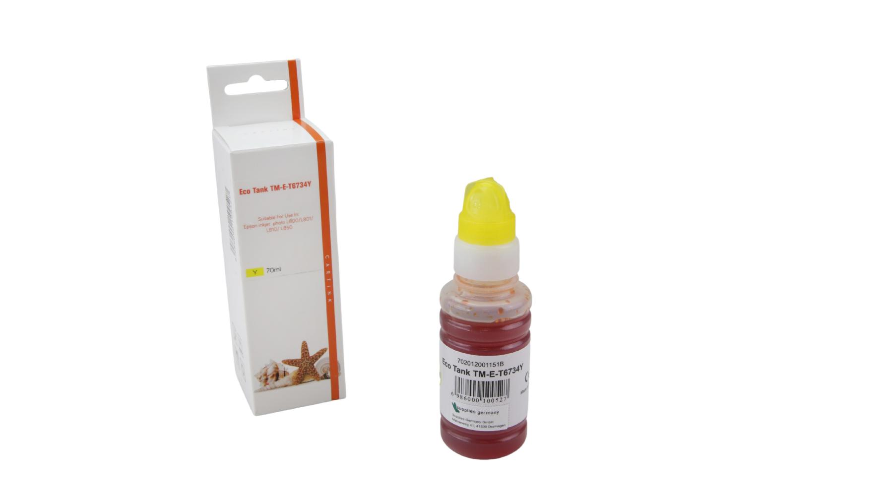 T6734Y Eco Tank Nachfüllflasche yellow für Epson / T6734Y / 70ml