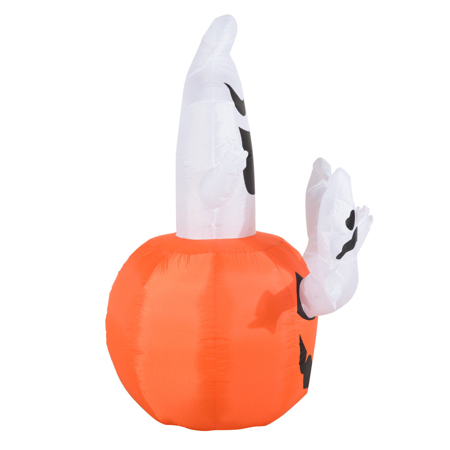 Aufblasbarer Kürbis Geist Gespenst Halloween Deko Figur Luftfigur mit LED Beleuchtung, Polyester, 120x120x180cm