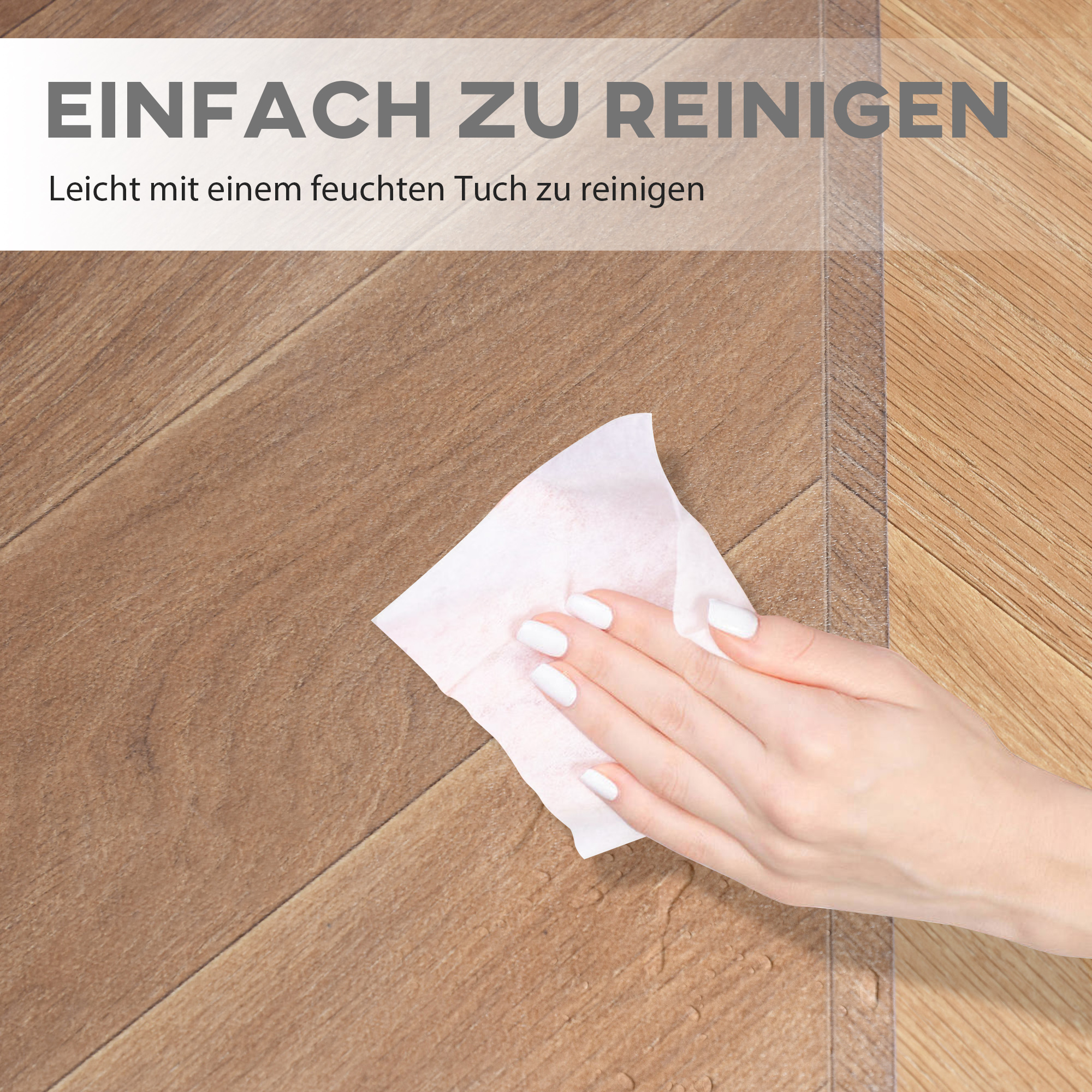 Bodenschutzmatte, rutschfest, 1,5mm dick, 90x120cm, Transparent