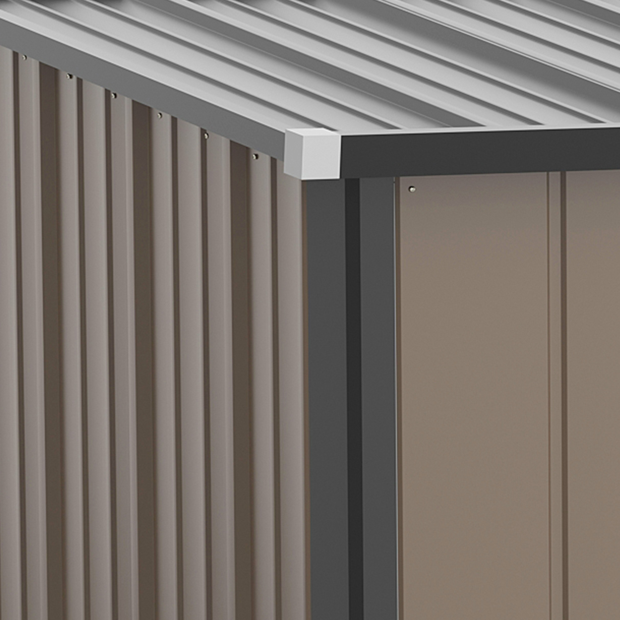 Gerätehaus 1,34 m² Geräteschrank mit Pultdach abschließbar Gartenhaus Geräteschuppen aus verzinkter Stahl 161,5 x 94,5 x 196 cm Braun