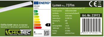 LED Unterbauleuchte "Delgada 600 CCT", 230V, 60cm, IR-Sensor, 3000k - 6500k