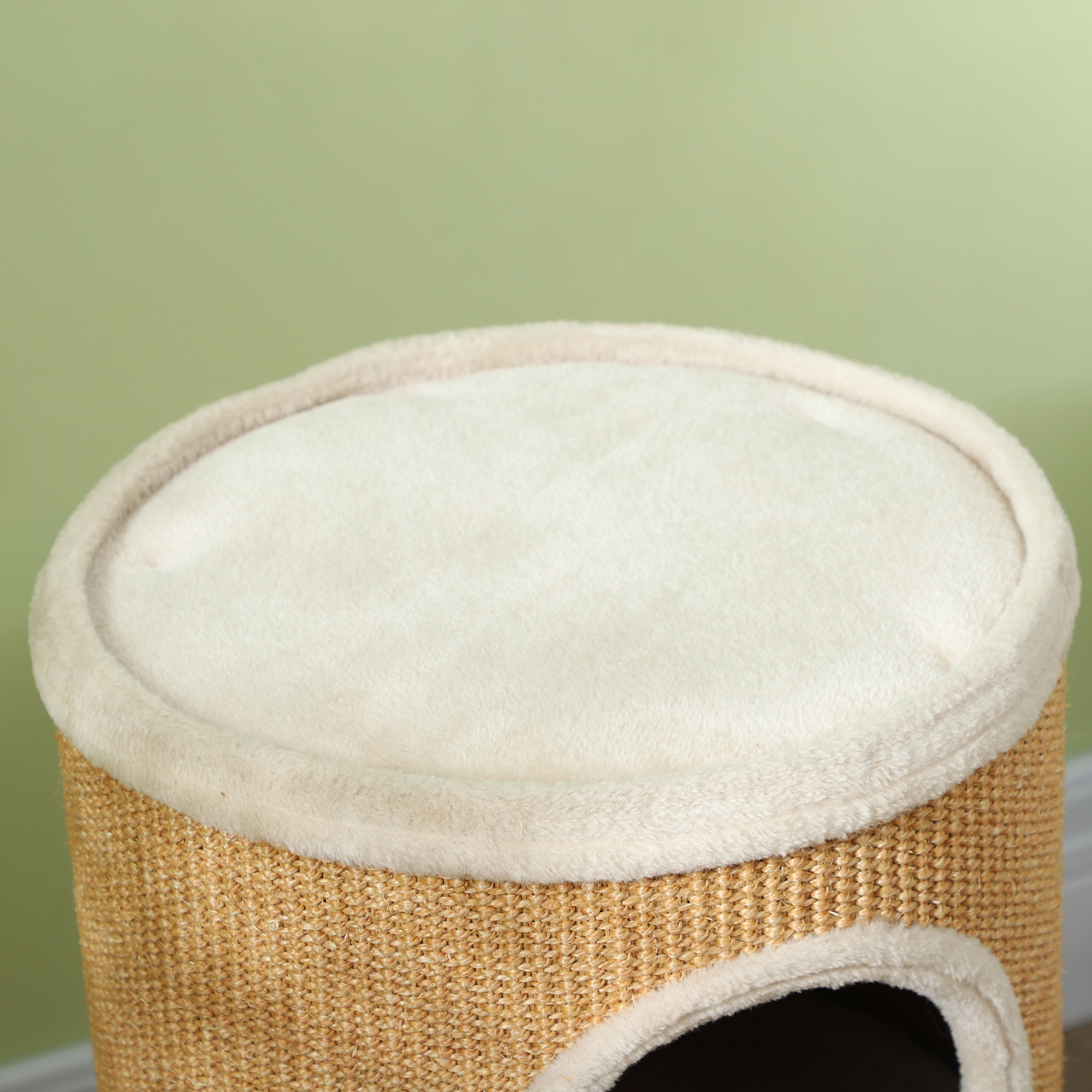 Katzenbaum mit viel Platz, Plüschbezug, Sisal-Oberfläche, ?35 x 60H cm, Braun-Beige, 10 kg