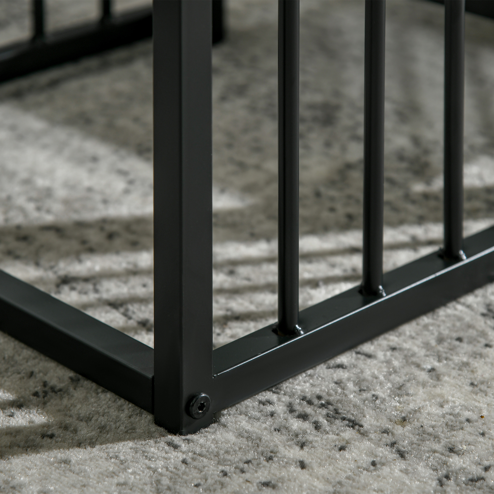 Satztisch-Set, pflegeleichte Oberflächen, Stahlgestell, Weiß/Schwarz