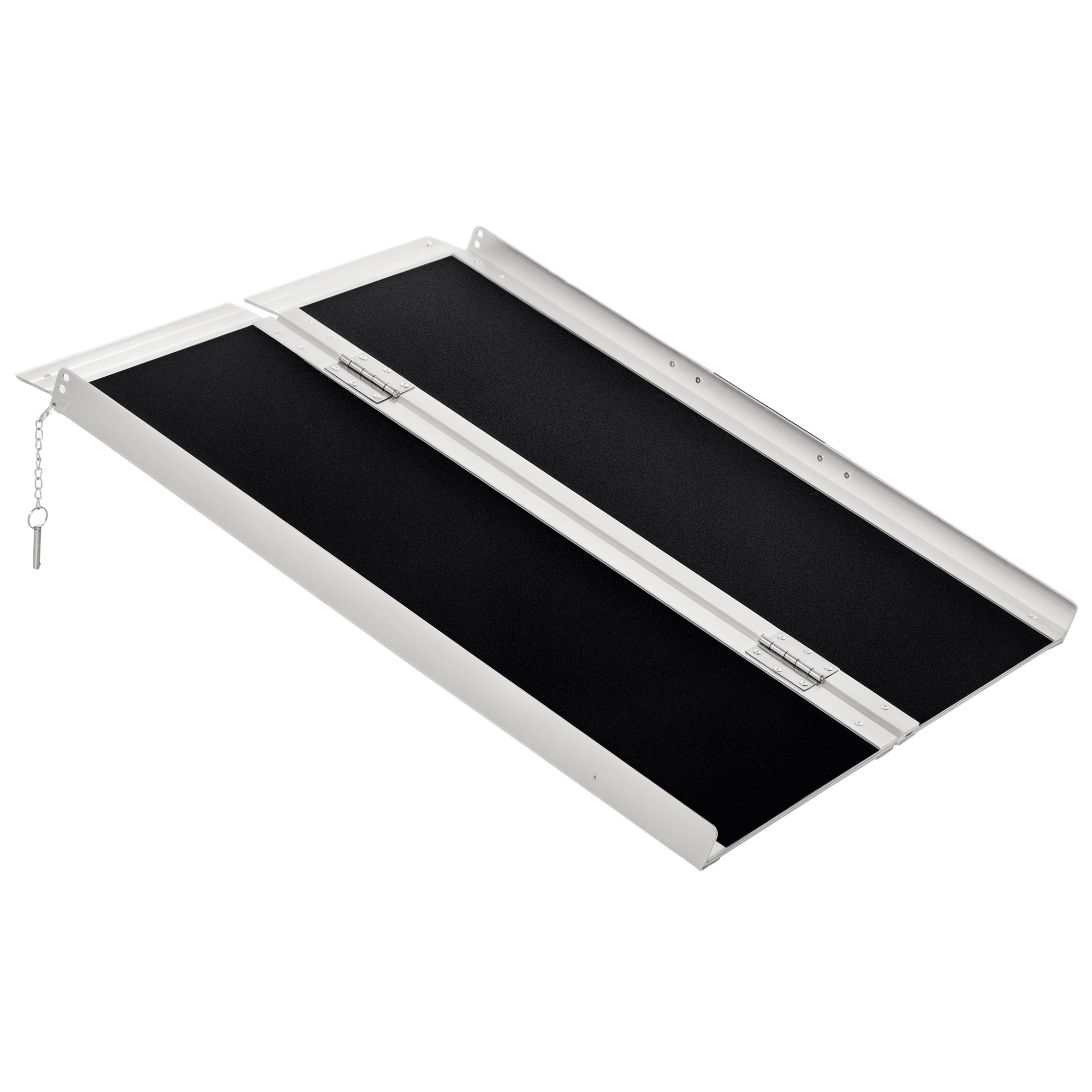 Rollstuhlrampe Auffahrrampe Rollstühle Rollatoren Faltbar Aluminium, 270 kg Belastbar, Schwarz, 91 x 72 x 5 cm