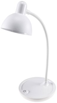 LED Tischleuchte mit Schwanenhals, Batterie, dimmbar, warmweiß, Weiß