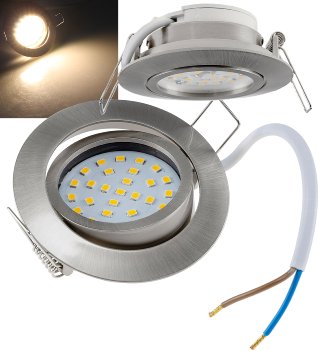LED-Einbauleuchte "Flat-32dim" warmweiß, 80x32mm, 5W, 590lm, Edelstahl gebürstet