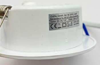 LED-Einbauleuchte "Flat-30 FR-R" 4200K, Ø85x30mm, 5W, 500lm, IP44, rund, weiß