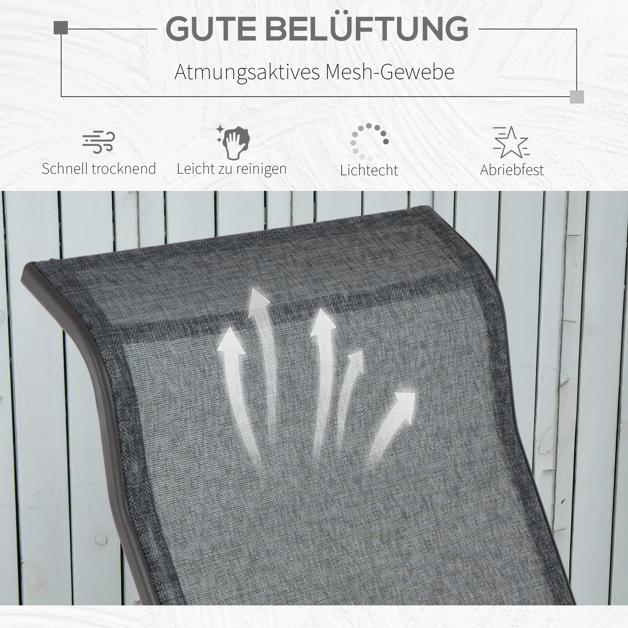Schaukelstuhl Garten Gartenstuhl Relaxstuhl Gartenschaukel Garten Metall Schaukel Stuhl für Garten Terrasse Balkon Texteline Grau+Braun 60 x 78 x 105 cm