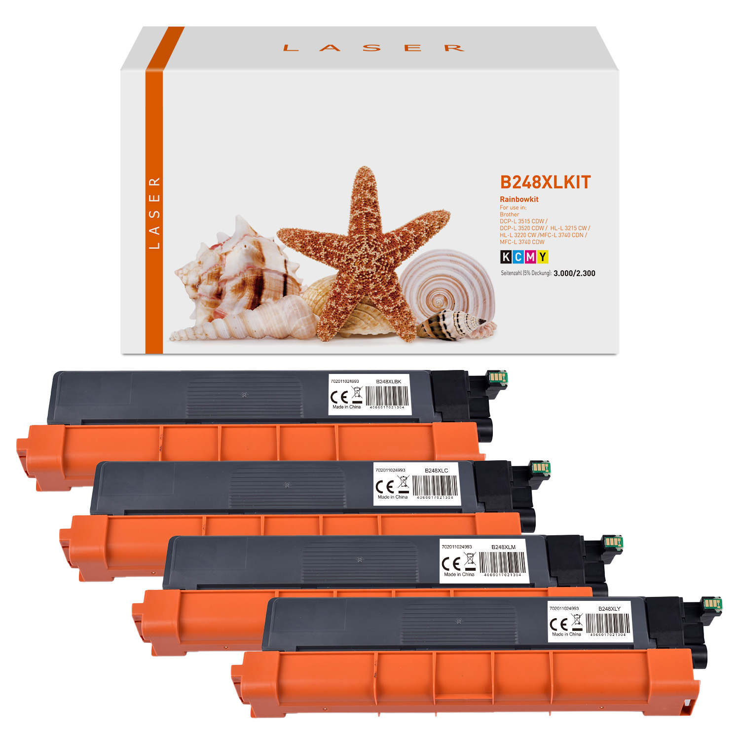 TN248XLKIT alternativ Toner Rainbowkit für Brother / TN248XL / BK3.000 / CMY2.300 Seiten