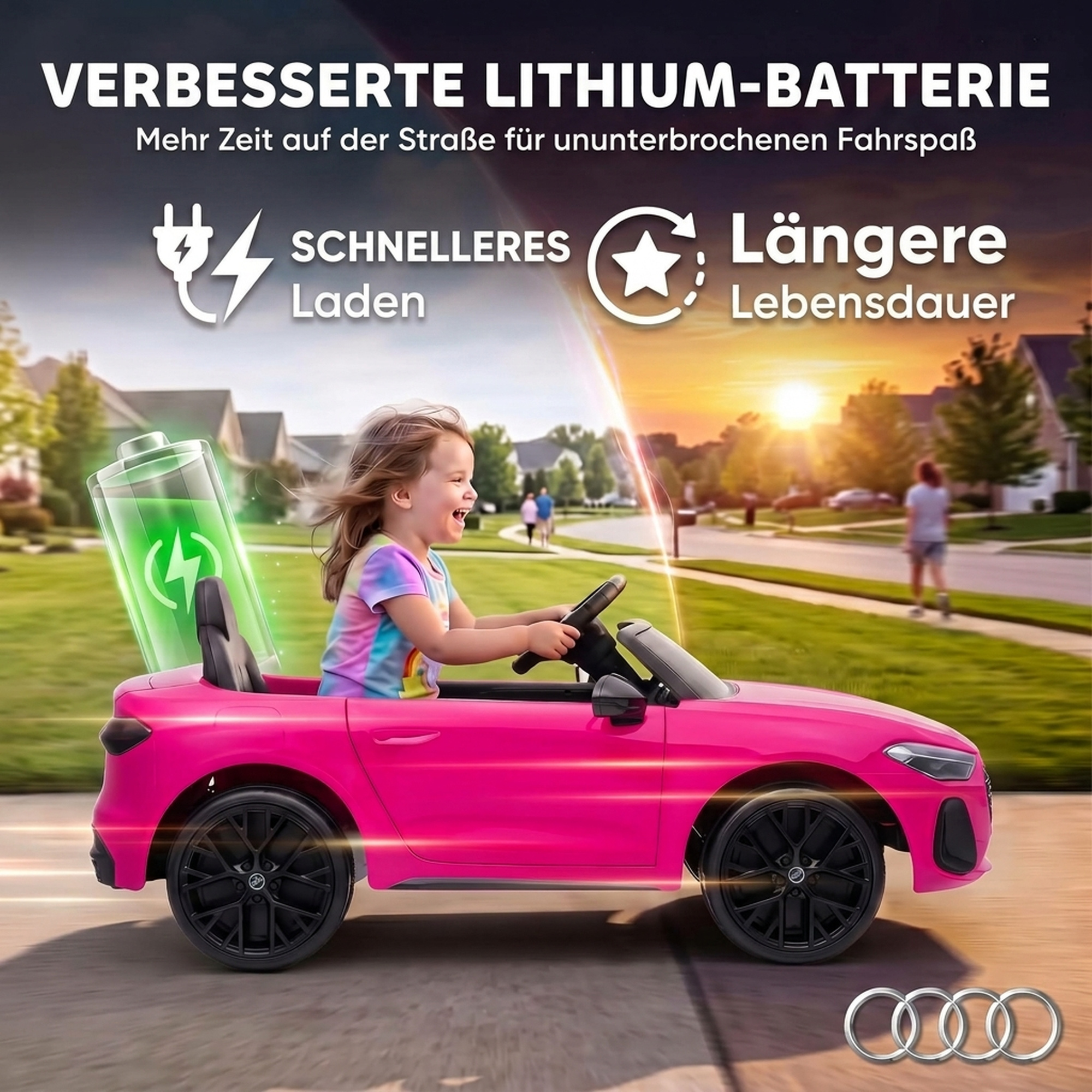 Kinder Elektroauto Audi A5L 12V Kinderauto mit 2,4 G Fernbedienung 2 Motoren Lithium-Akku Sanftanlauf 4-Rad-Federung