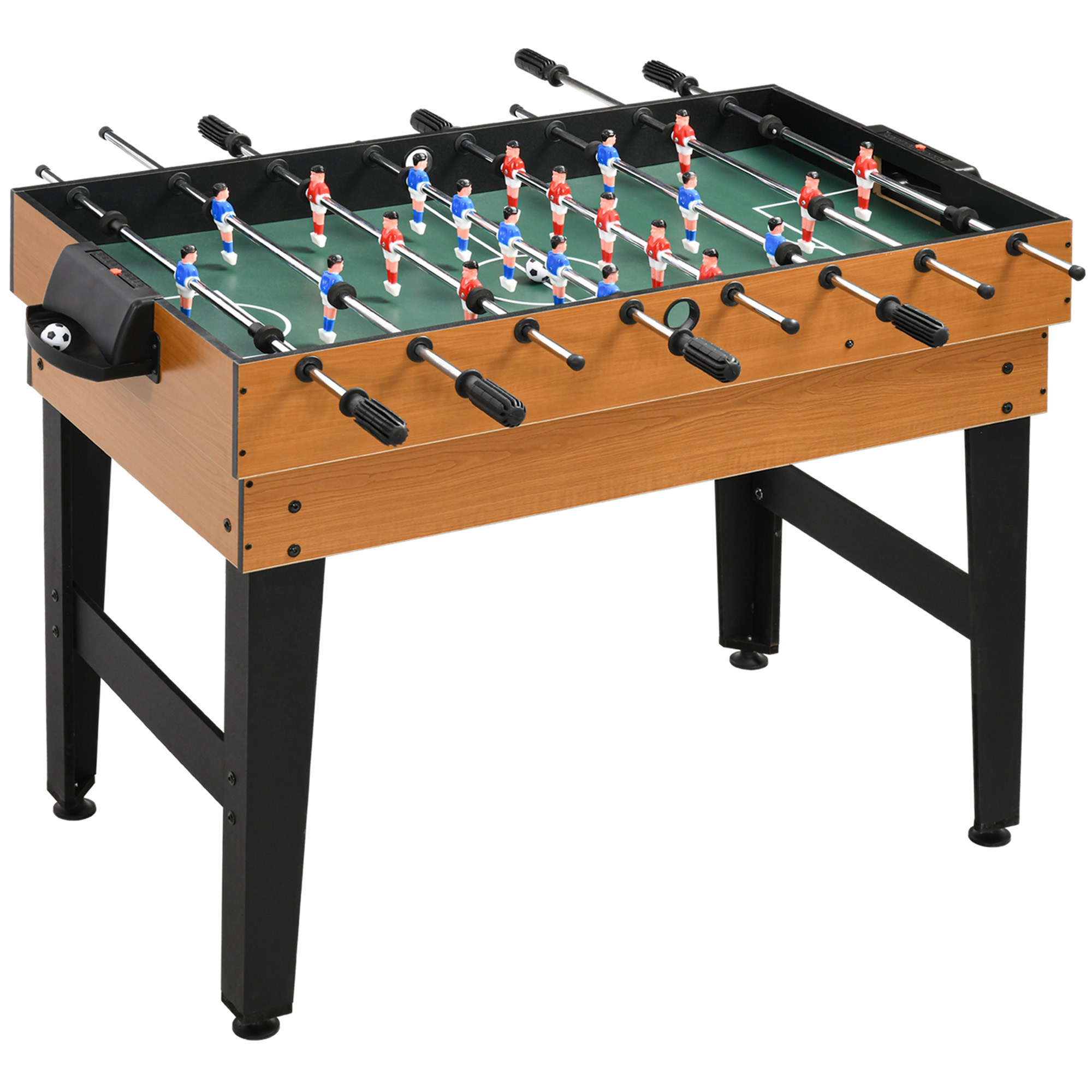 4-in-1 Partyspieltisch inkl. Tischtennis, Kicker, Billard, Tischhockey, Metall, Holz, Natur+Schwarz 4-in-1 Partyspieltisch inkl. Tischtennis, Kicker, Billard, Tischhockey, Metall, Holz, Natur+Schwarz
