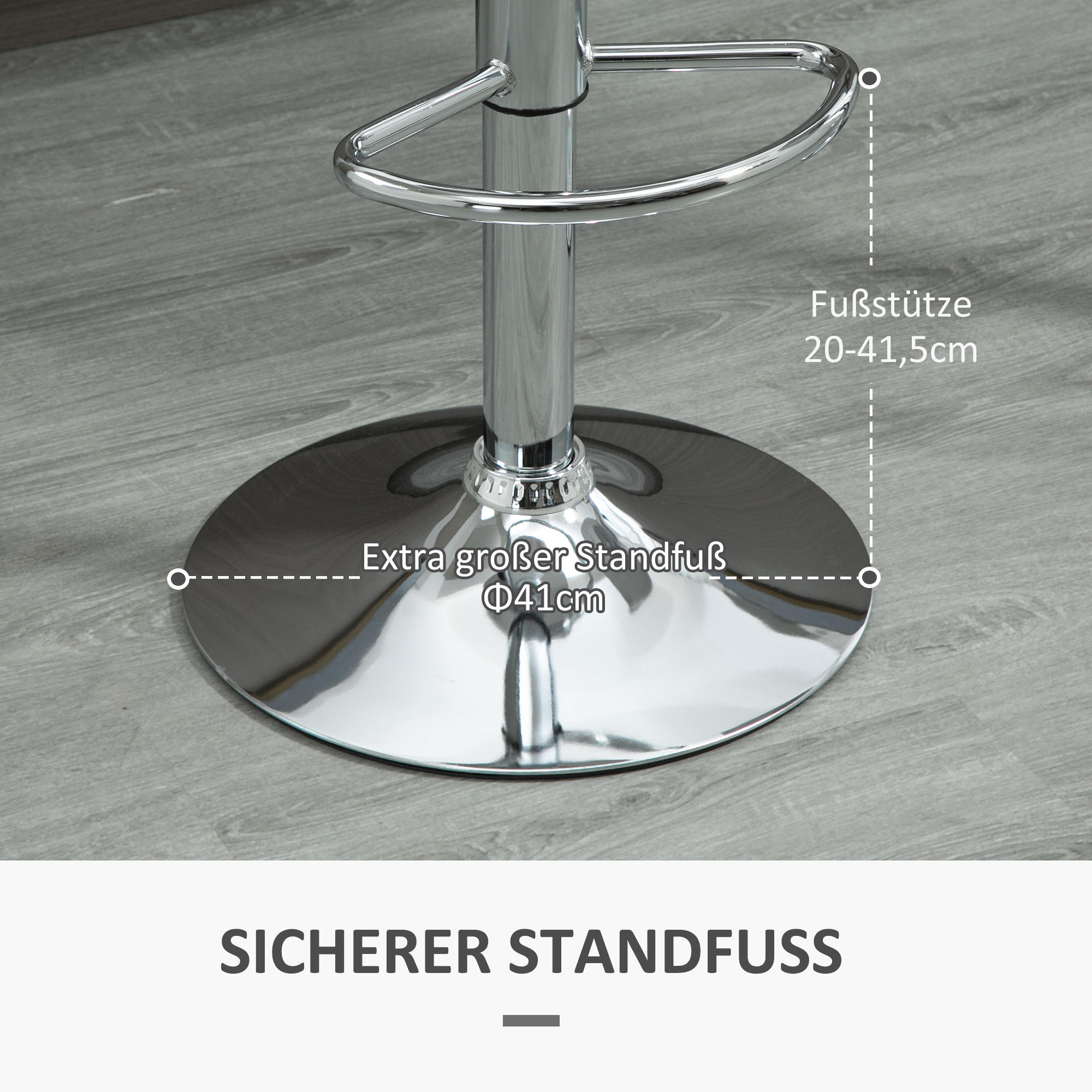 2er-Set Barhocker, Barstühle, Drehstühle mit Lehne, höhenverstellbar, bis 120 kg belastbar, 38 x 42 x 82-104 cm, Weiß