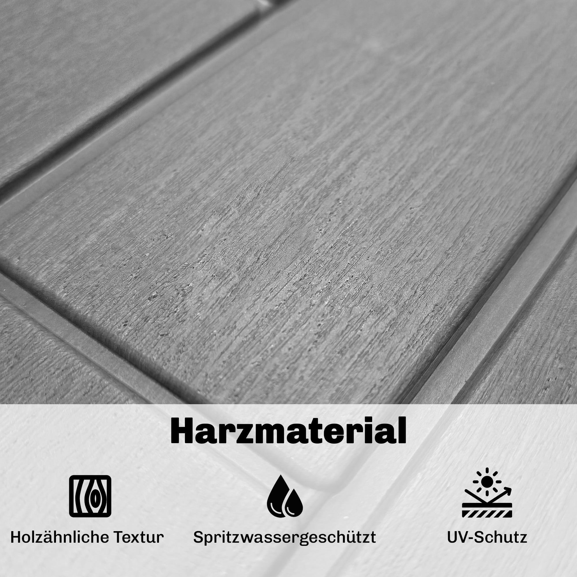 Gartenbox 227 Liter Wasserdicht Abschließbar UV-beständig Auflagenbox mit Holzoptik für Garten 106,5x43x54,5cm Grau