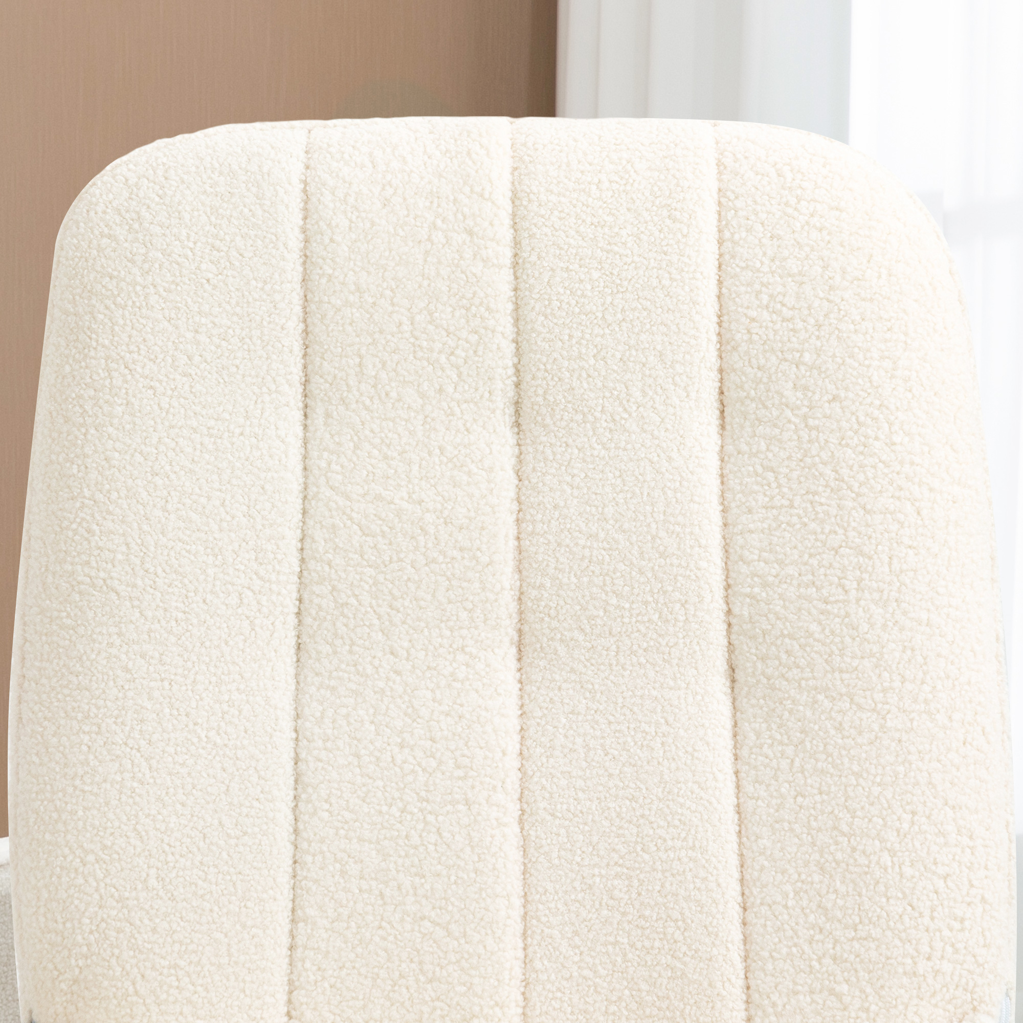 Schaukelstuhl mit Sherpa-Vlies 63 cm x 95cm x 97 cm Natur+ Creme