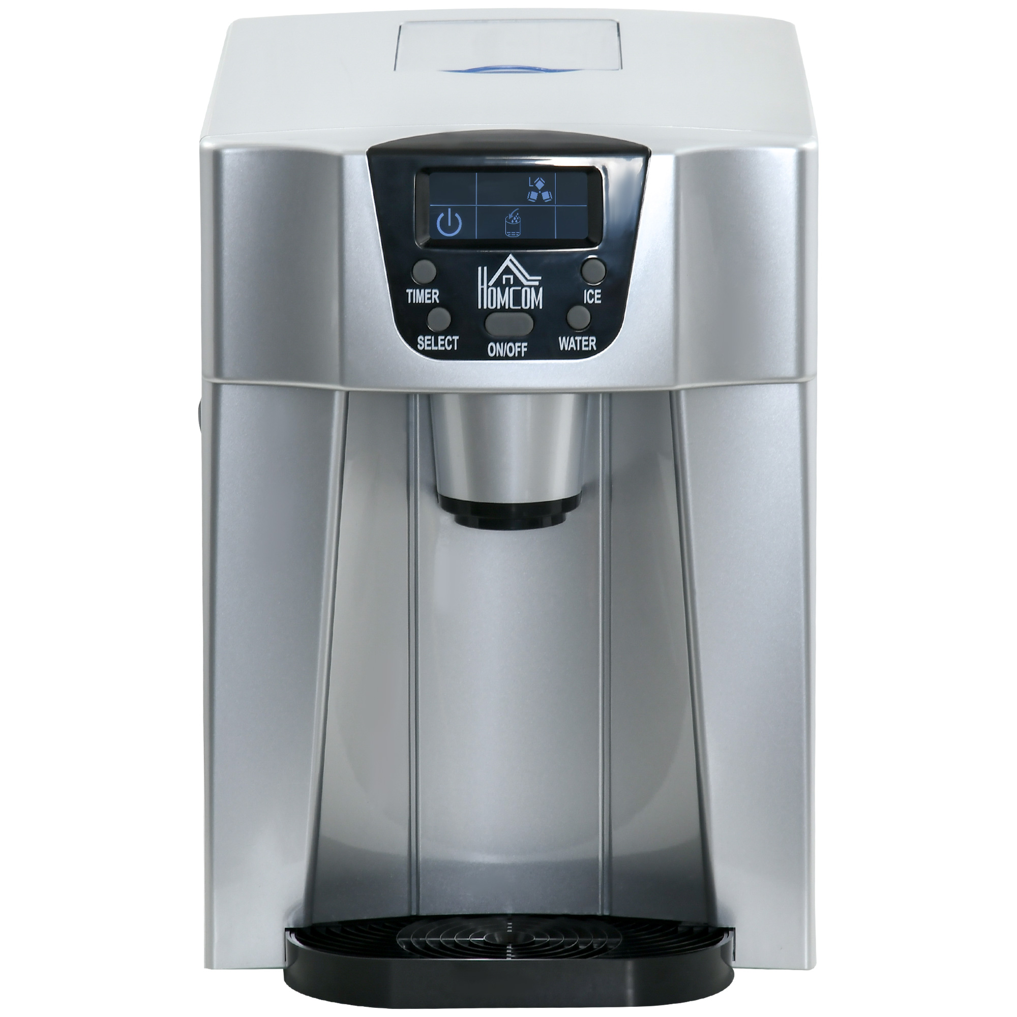 Eiswürfelmaschine Eiswürfelbereiter Ice-Maker, Timer-Funktion, 1,2 L Wassertank,  Silber
