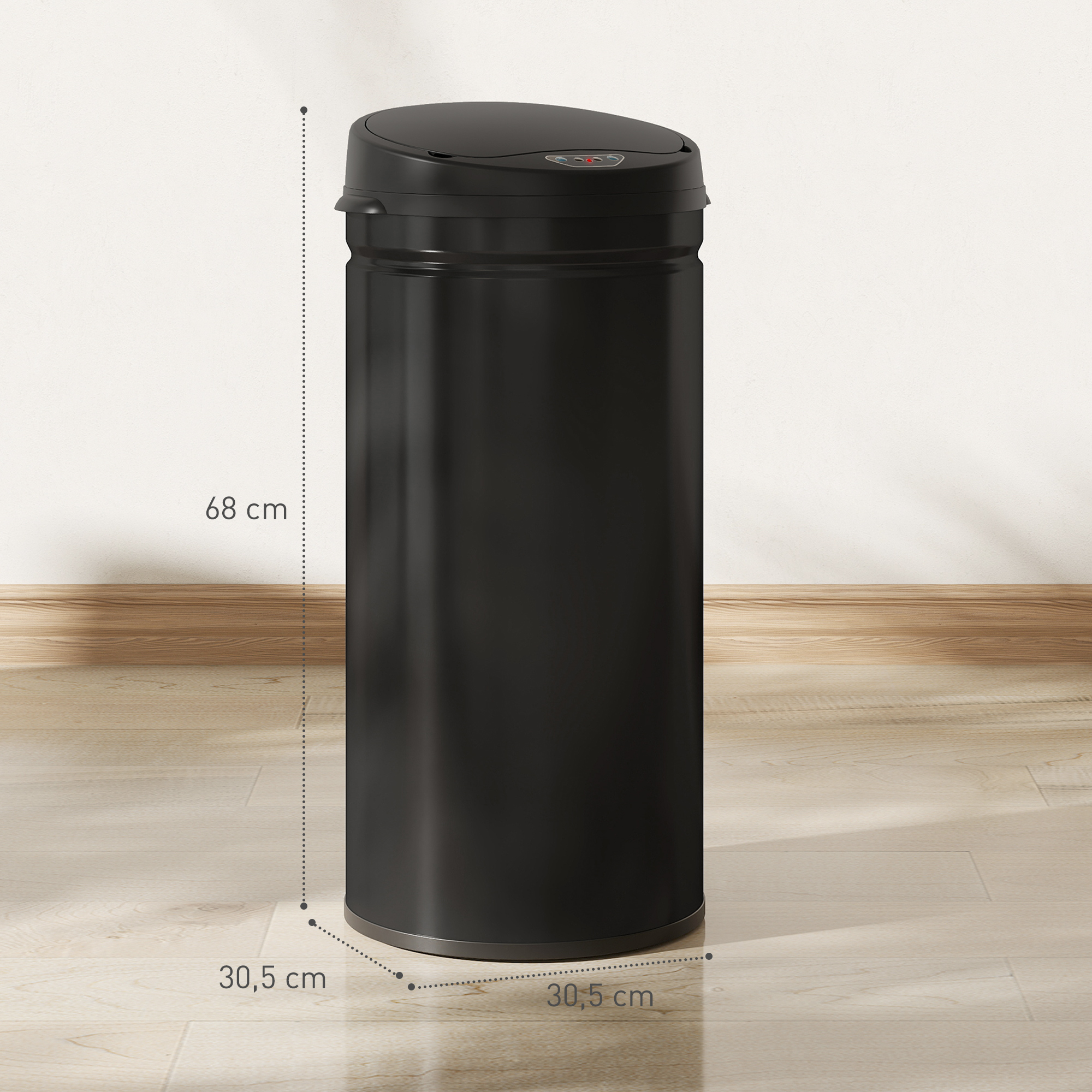 42 Liter Sensor-Mülleimer mit Soft-Close-Funktion, berührungsfreier Abfalleimer aus Edelstahl für hygienische Küchen