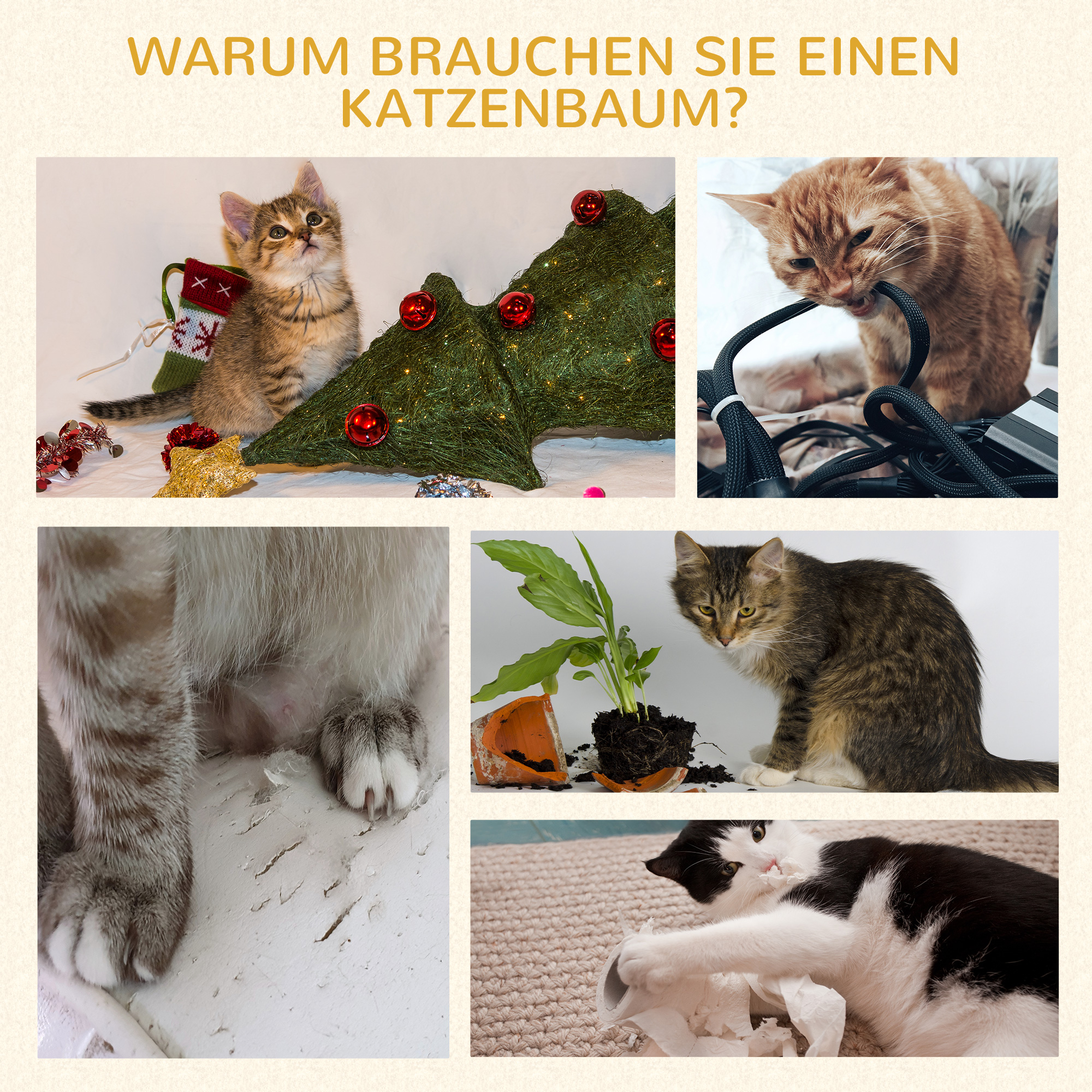 Kratzbaum 46 cm Kleiner Katzenturm mit Höhle, Spielball, Sisal-Seil, erhöhter Plattform, Katzenkratzbaum, Kletterbaum, für Katzen bis zu 4 kg, Dunkelgrau