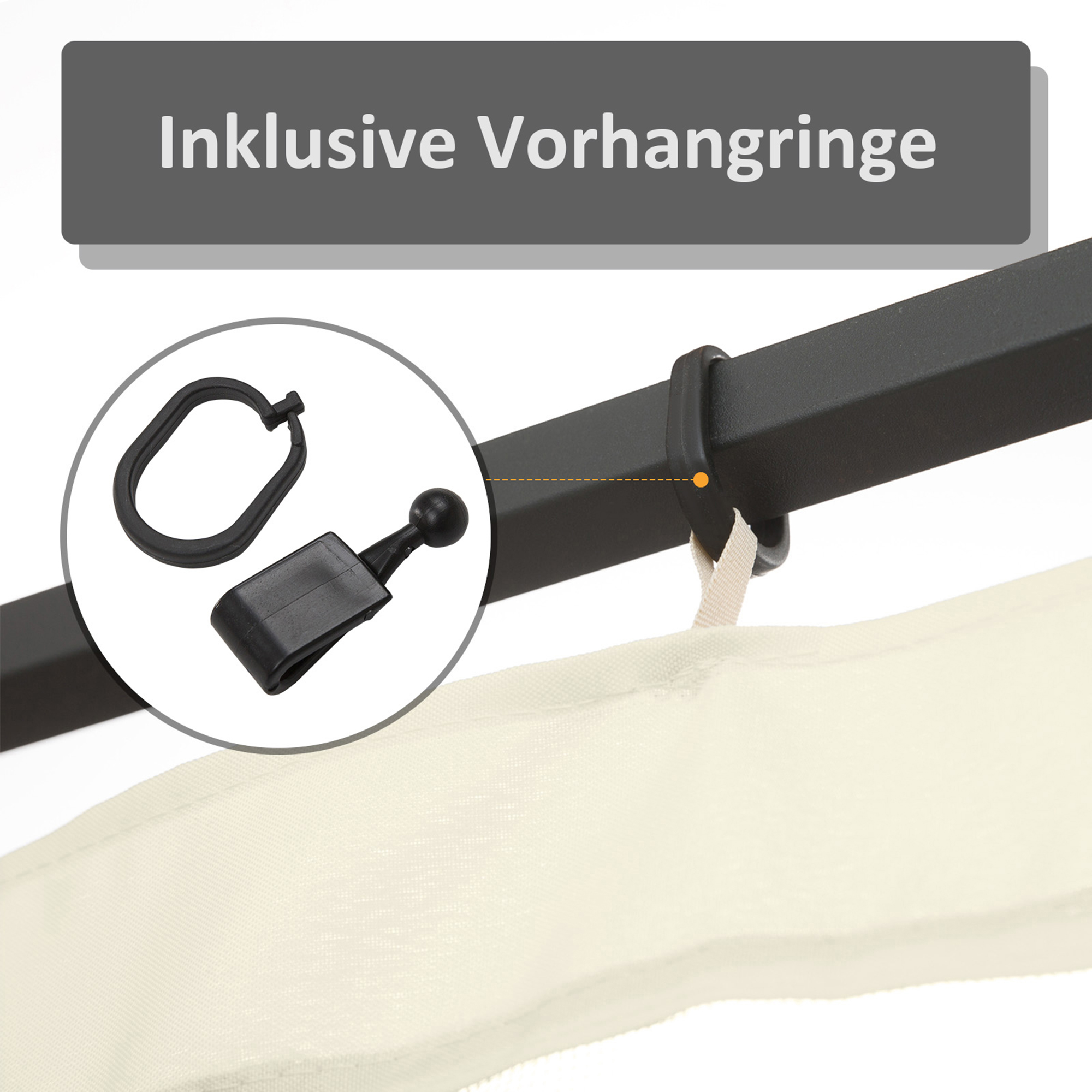 Ersatz-Netzvorhang für 3 x 4 m Gartenpavillons, Fliegennetz, mit Reißverschlüssen, Polyester, Schwarz
