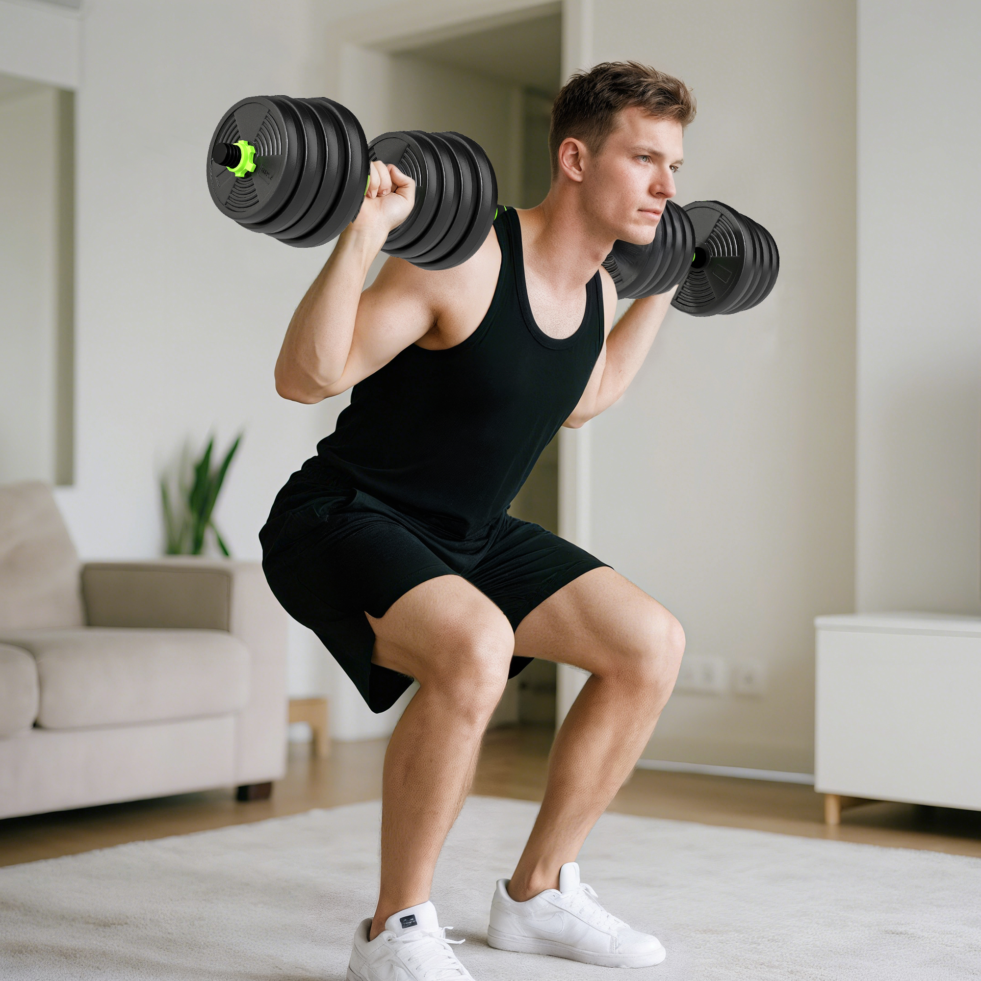 Hantelset verstellbar 30 KG Kurzhantel Set Kurzhanteln Langhanteln Hanteln Set für Krafttraining