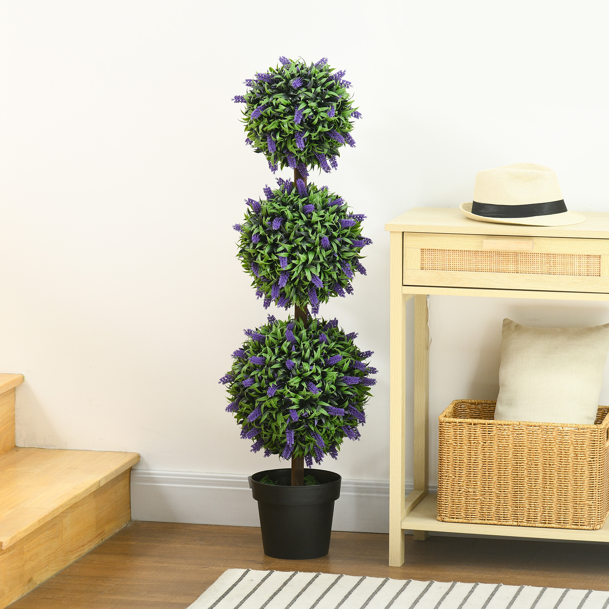 2er-Set Künstliche Pflanzen, UV-beständige Kunstpflanze im Blumentopf, 110 cm Zimmerpflanze für Wohnzimmer, Garten
