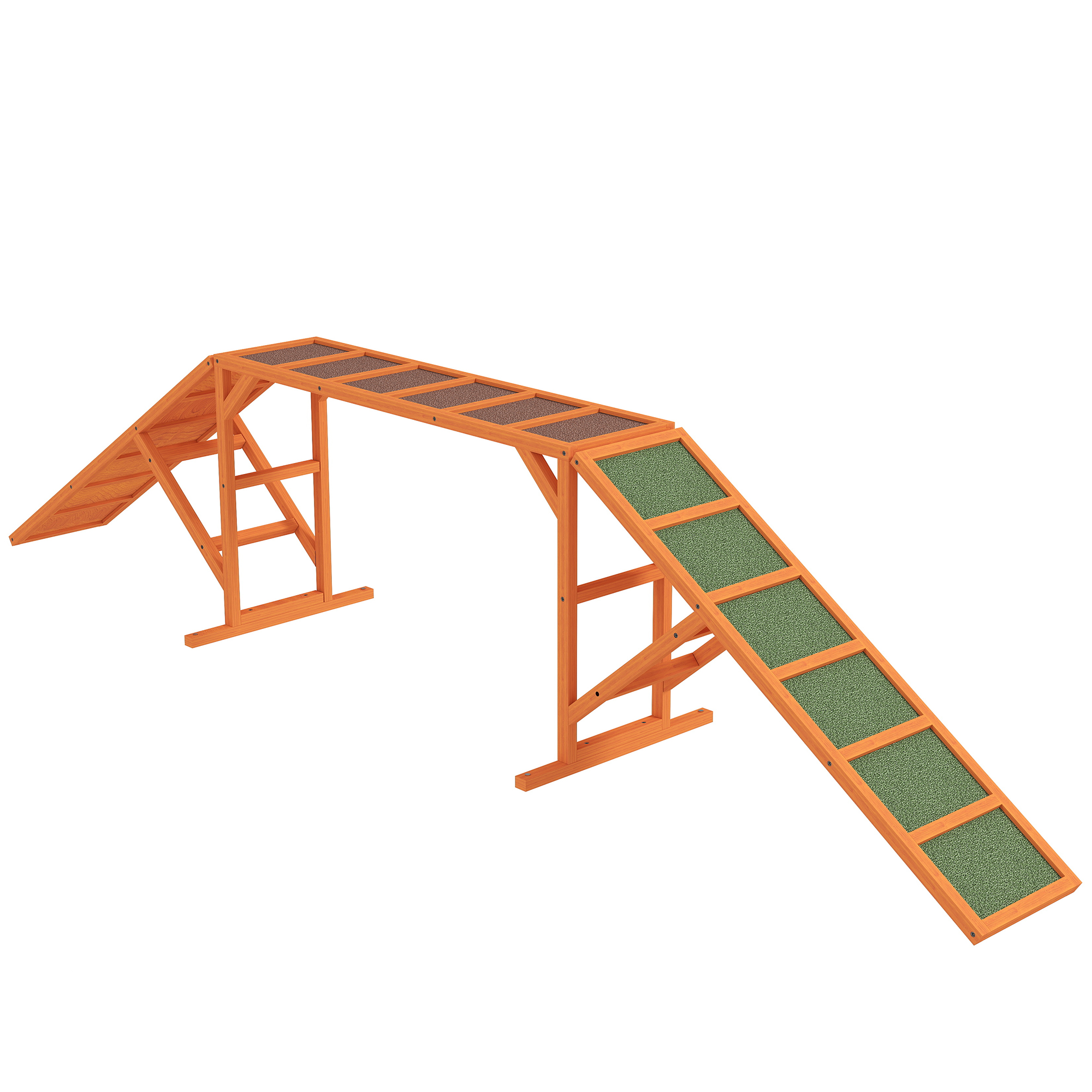 Agility Hunderampe, Parcours, rutschfest, wetterfest, Holz, 335 x 55 x 60 cm, Orange