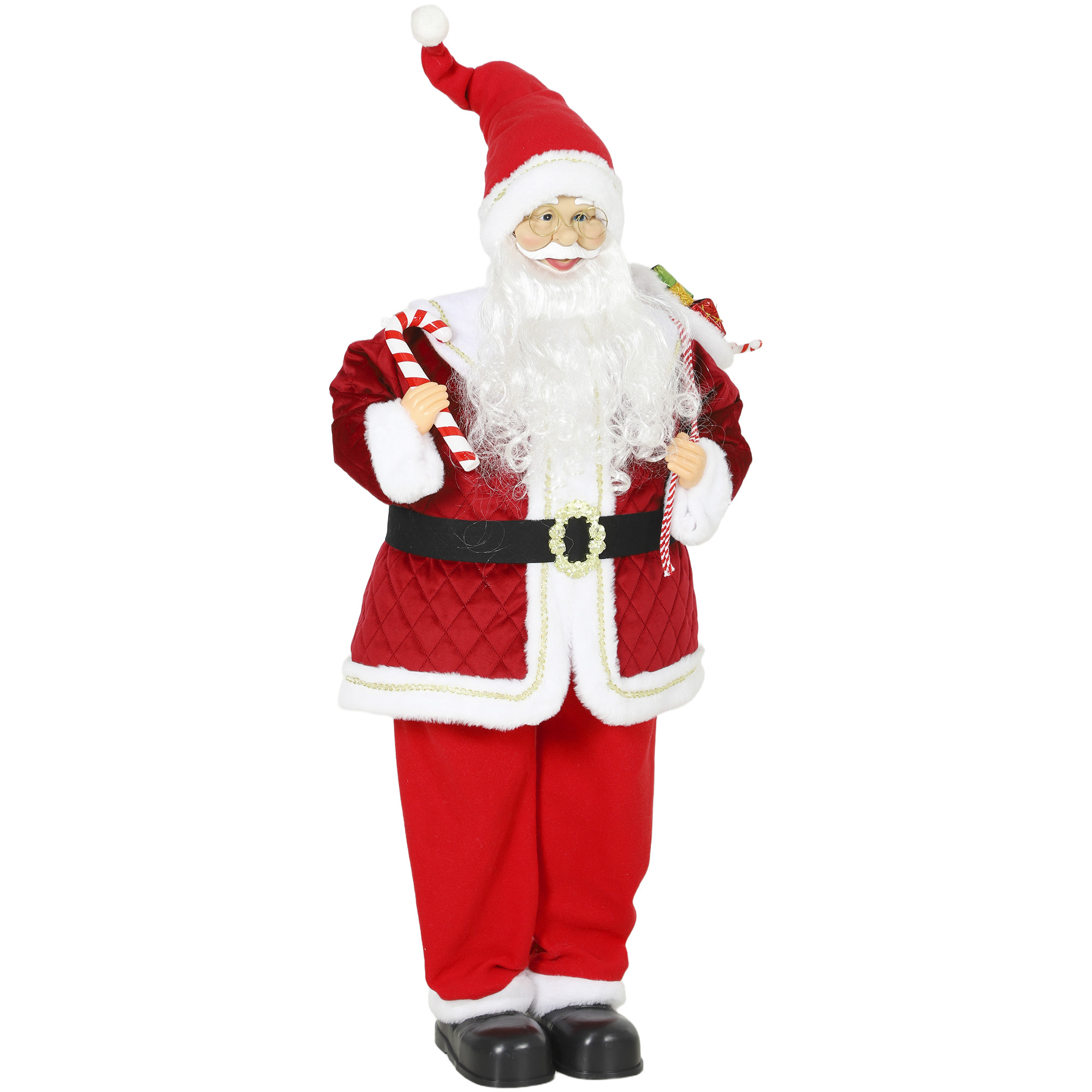 Singender Weihnachtsmann, 120 cm, lebensgroß, animiert, mit drehbarem Kopf und beweglichen Armen