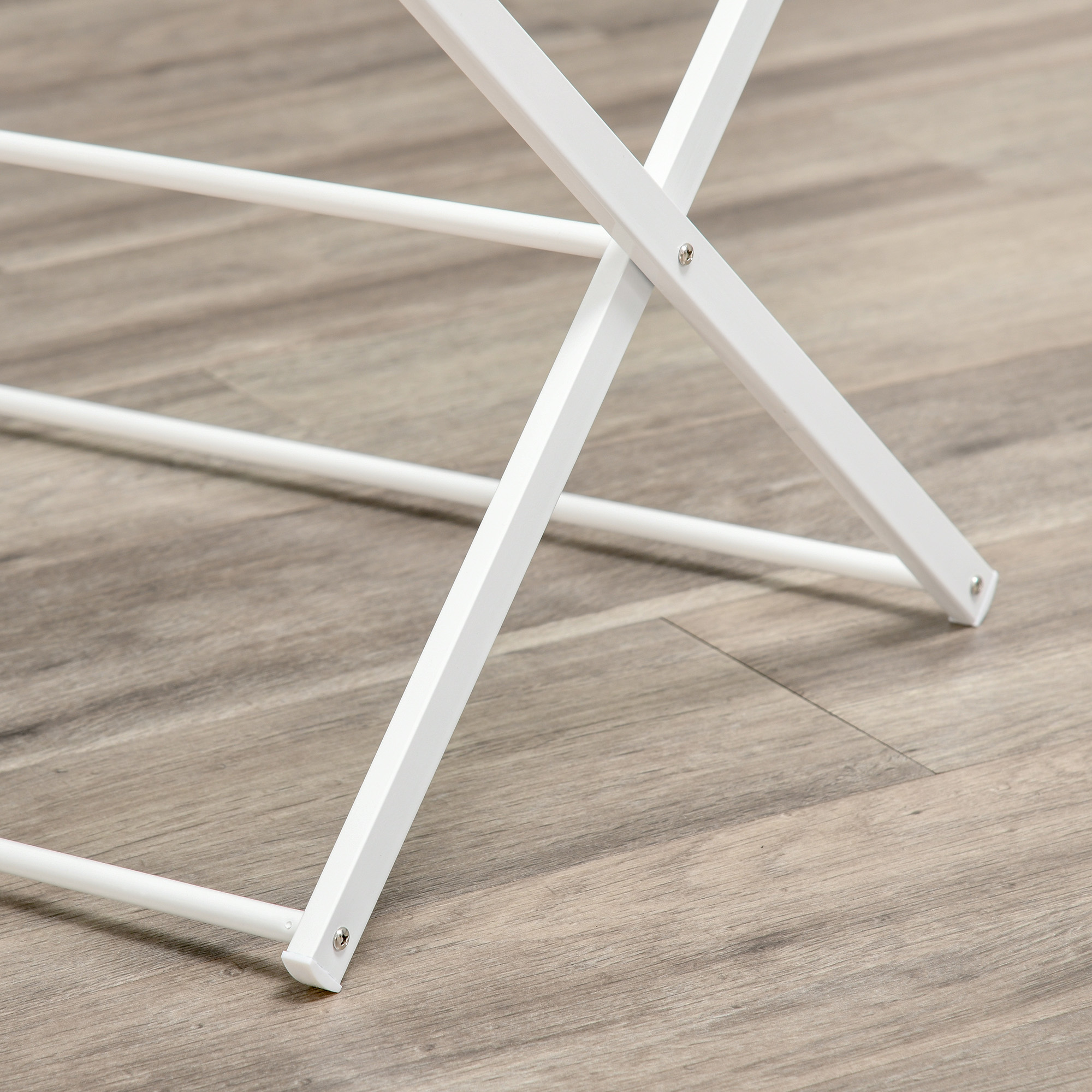 Wäscheständer faltbar 8-stufiger Trockengestell Turmtrockner Turmwäscheständer Trockenständer Metall Kunststoff Weiß 74 x 35 x 144 cm