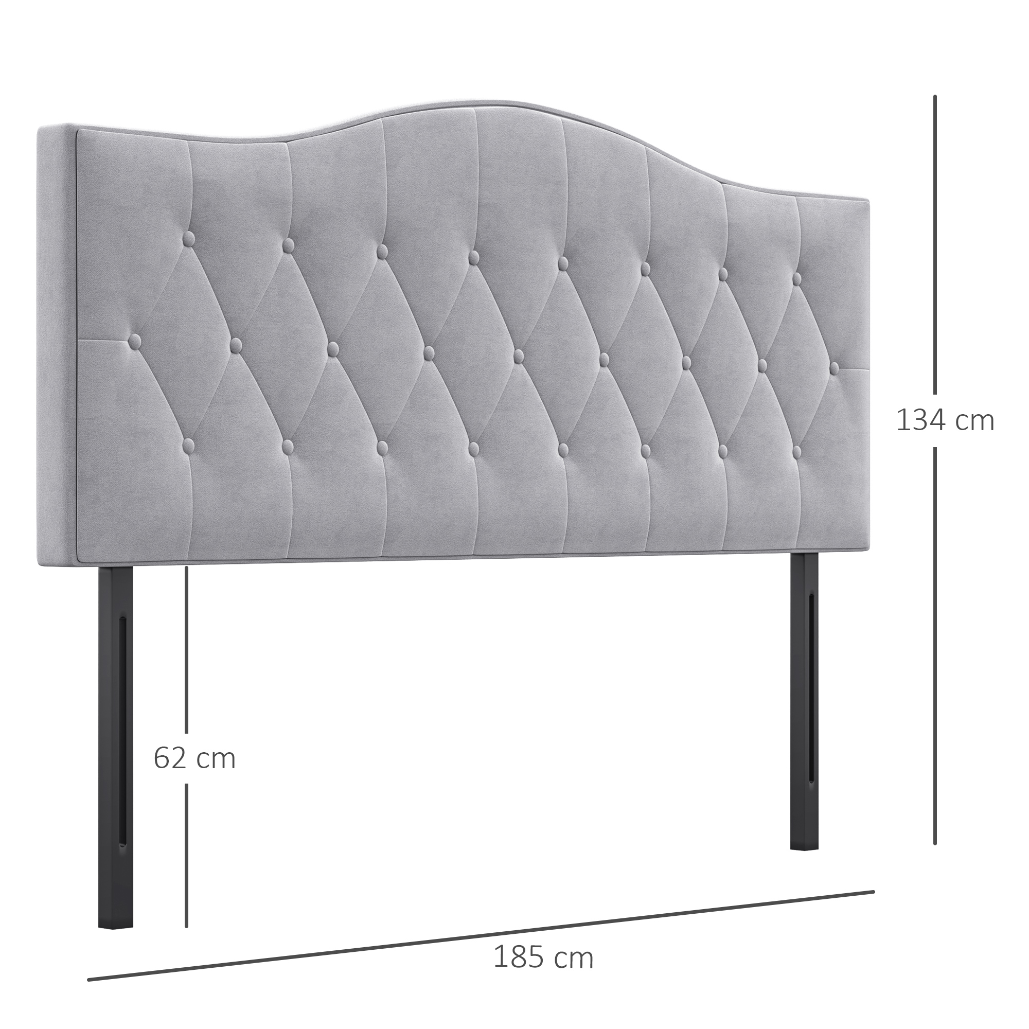 Kopfteil für Bett Polsterkopfteil Bett Kopf Rückenlehne Bettkopfteil in grau Pappel Samt Stoff 185 x 8 x 134 cm