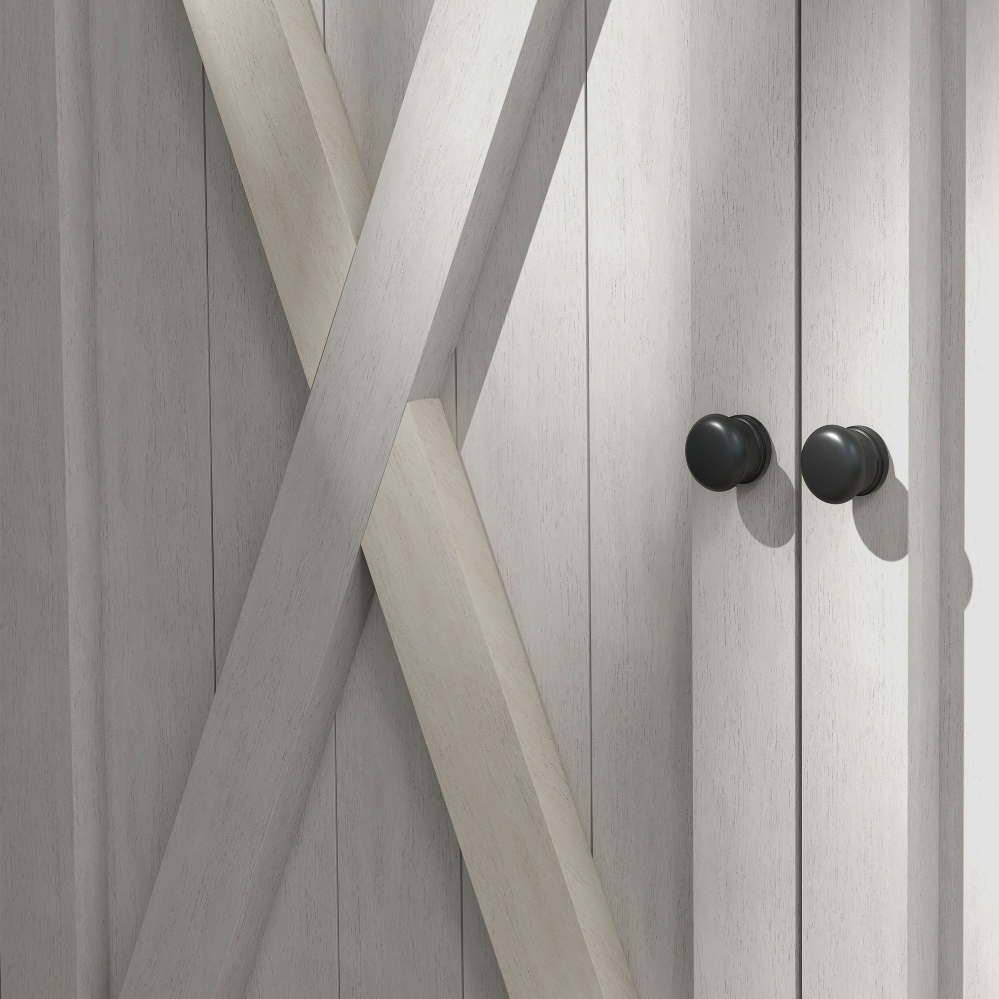 Geräteschrank aus Holz mit 2 Türen, Geräteschuppen mit Asphaltdach, 110 x 55 x 117 cm, Hellgrau