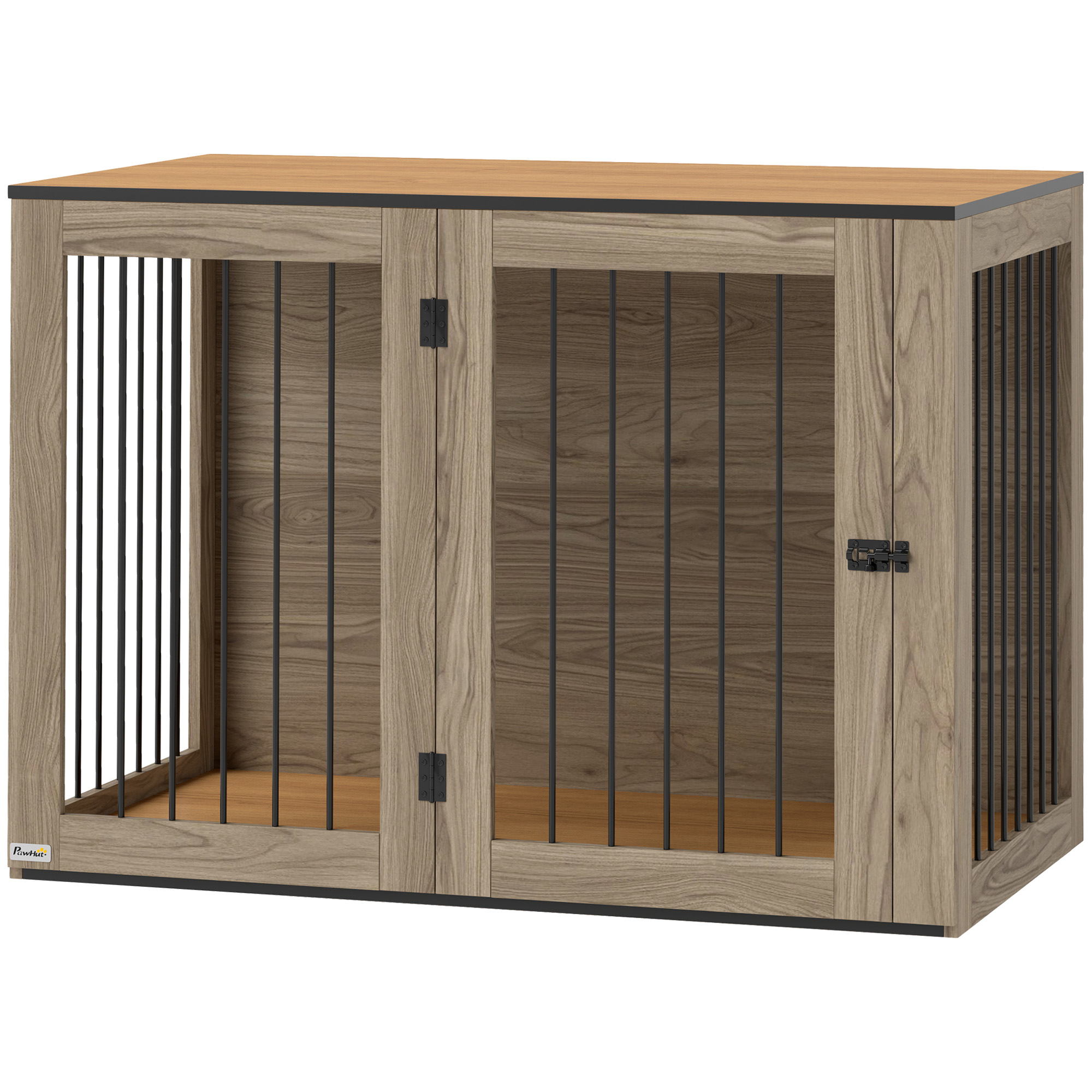 Hundebox, Haustierbox für große Hunde, Hundehütte, Indoor, 106 x 60 x 76 cm, Eiche Hundebox, Haustierbox für große Hunde, Hundehütte, Indoor, 106 x 60 x 76 cm, Eiche