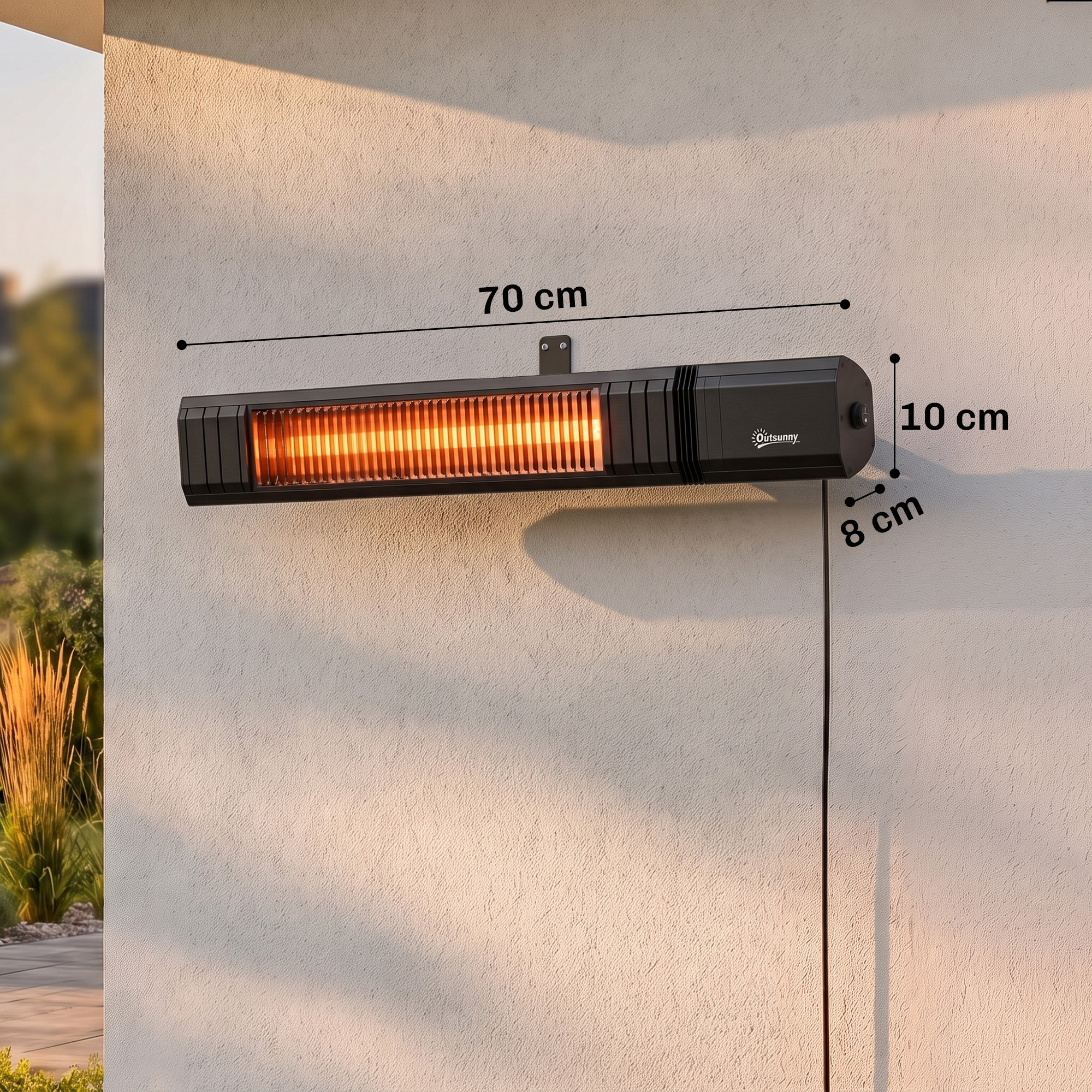 Infrarot Heizstrahler Hängend 2000W Carbonfaser Deckenheizstrahler mit App Touch & Fernbedienung 9 Heizstufen