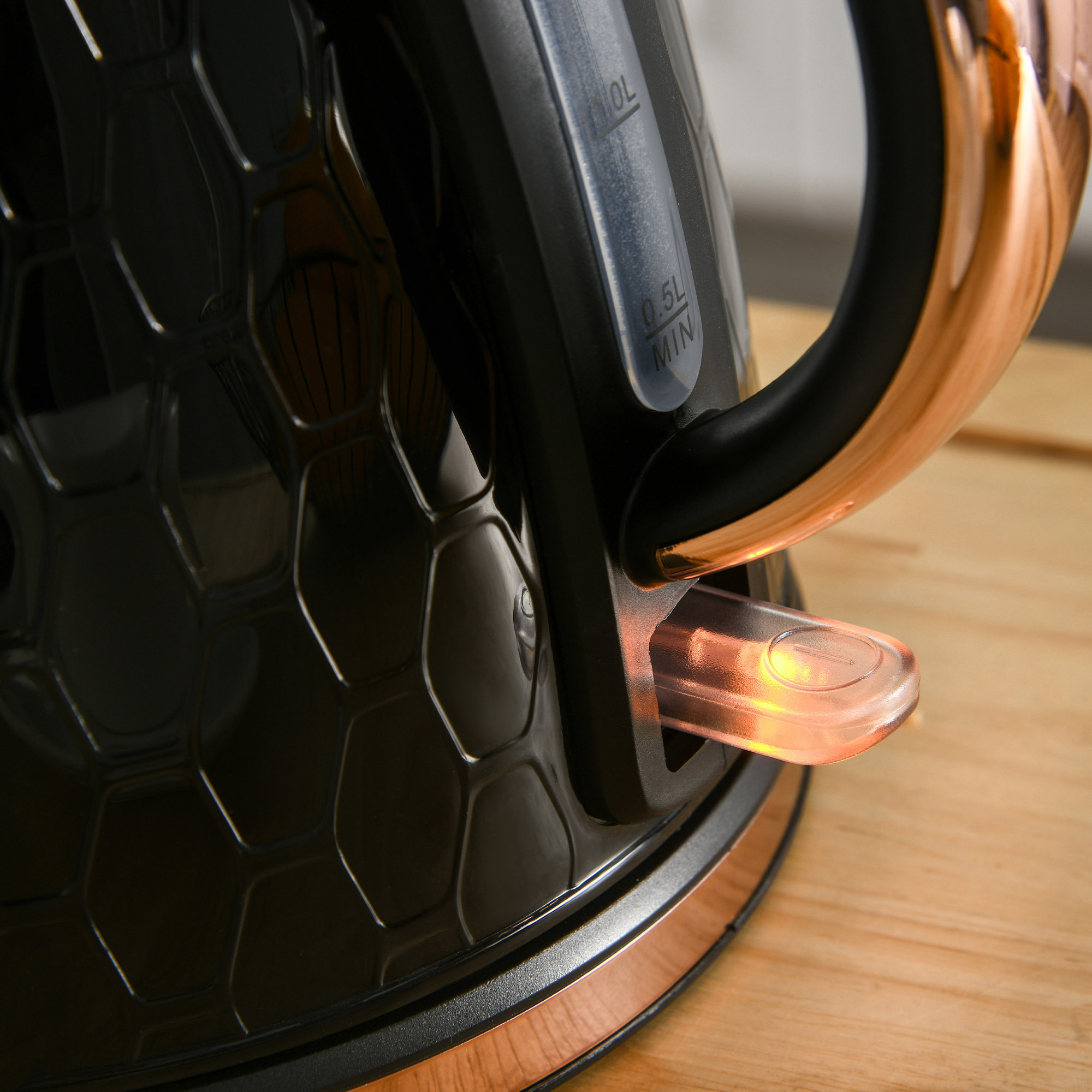 Wasserkocher- und Toaster-Set, 1,7 L, verschiedene Modi, LED-Anzeigen, Schwarz