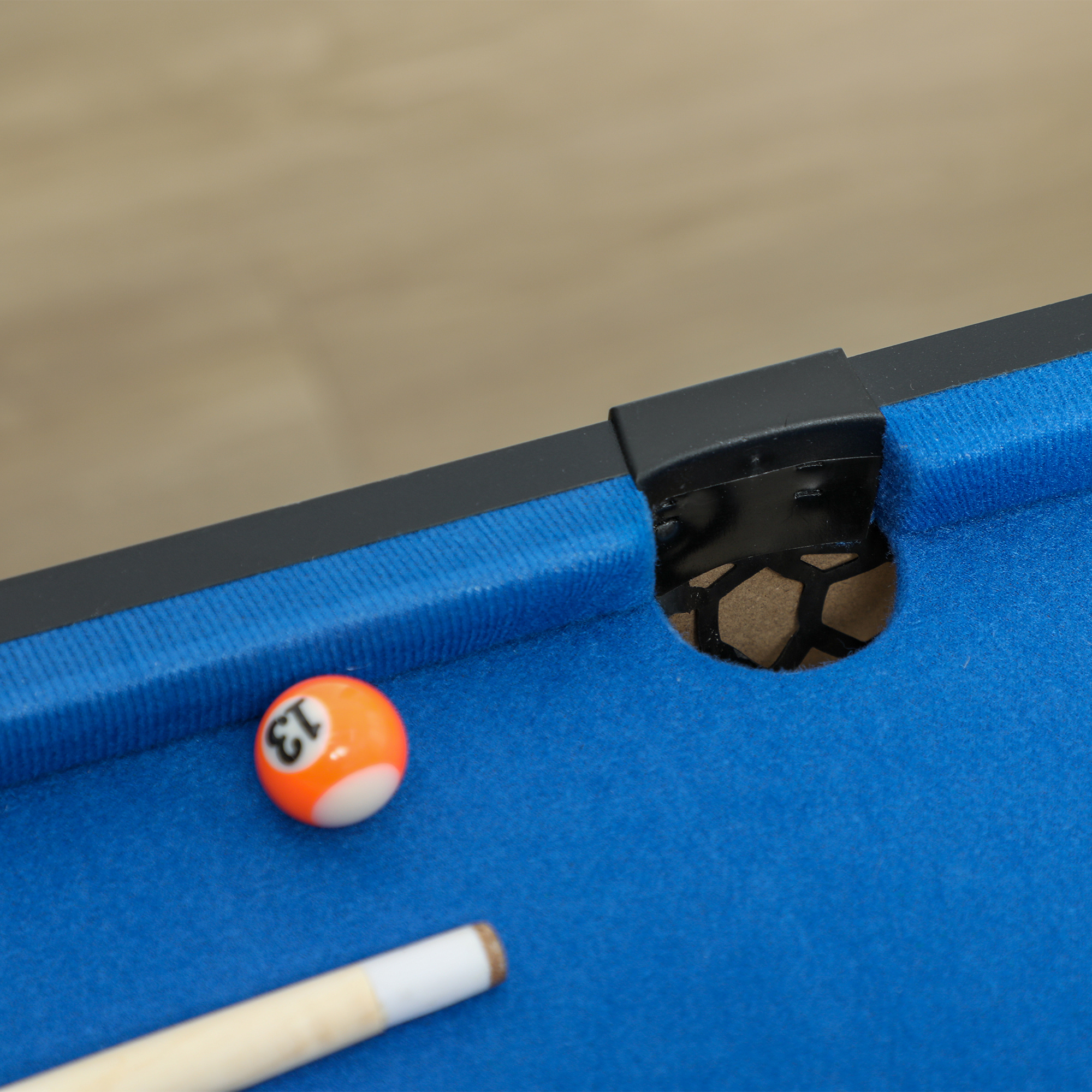 5-in-1-Spieletisch, Billard, Tischtennis, Hockey, Basketball, Bogenschießen, Zubehör inklusive, MDF, Kunststoff, Blau