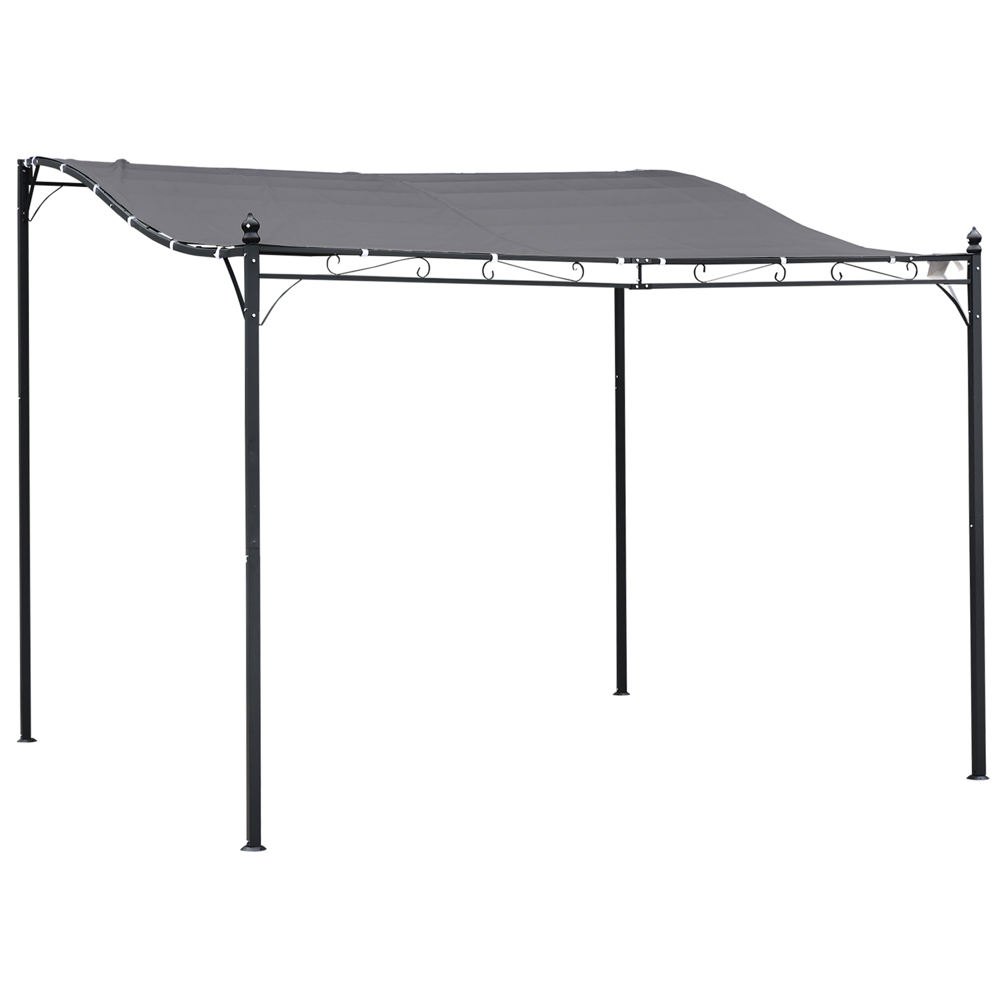 Pergola Gartenpavillon Pavillon Überdachung Zelt Metall Grau 297x297cm