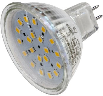 LED Strahler MR16 "H40 SMD" / 120°, 3000k, 330lm, 12V/3W, warmweiß
